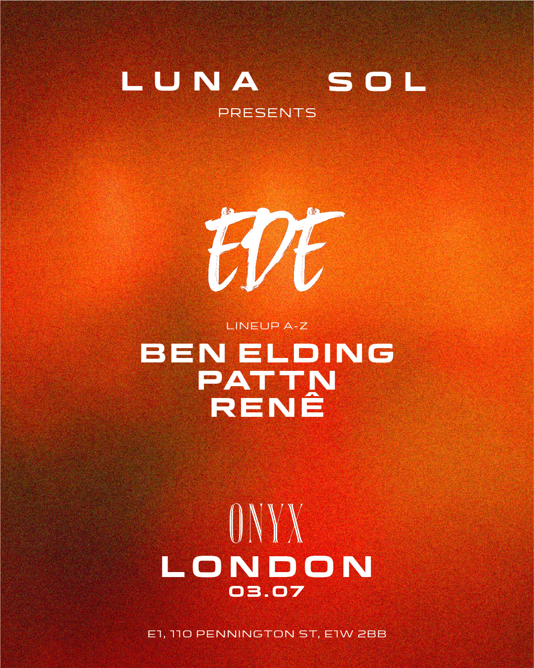 Luna Sol presents Ede event poster