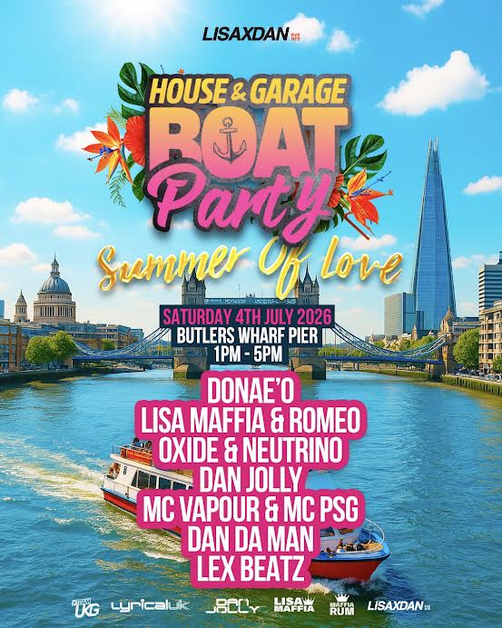UK Garage Summer Boat Party event poster