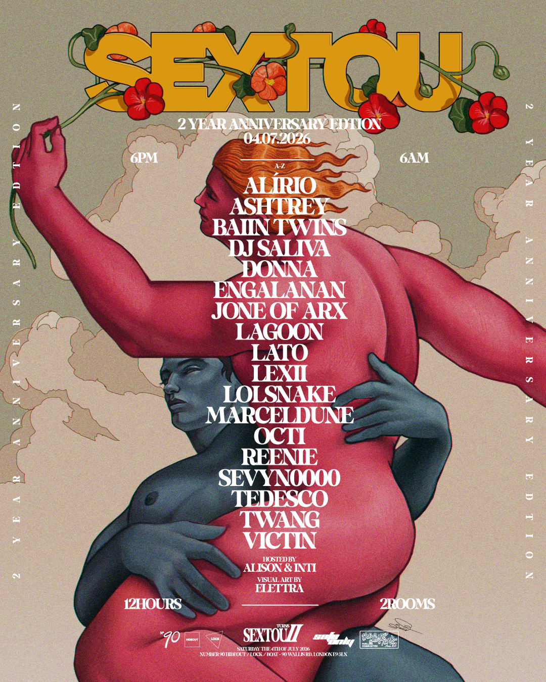 SEXTOU TURNS II - 2 YEAR ANNIVERSARY event poster