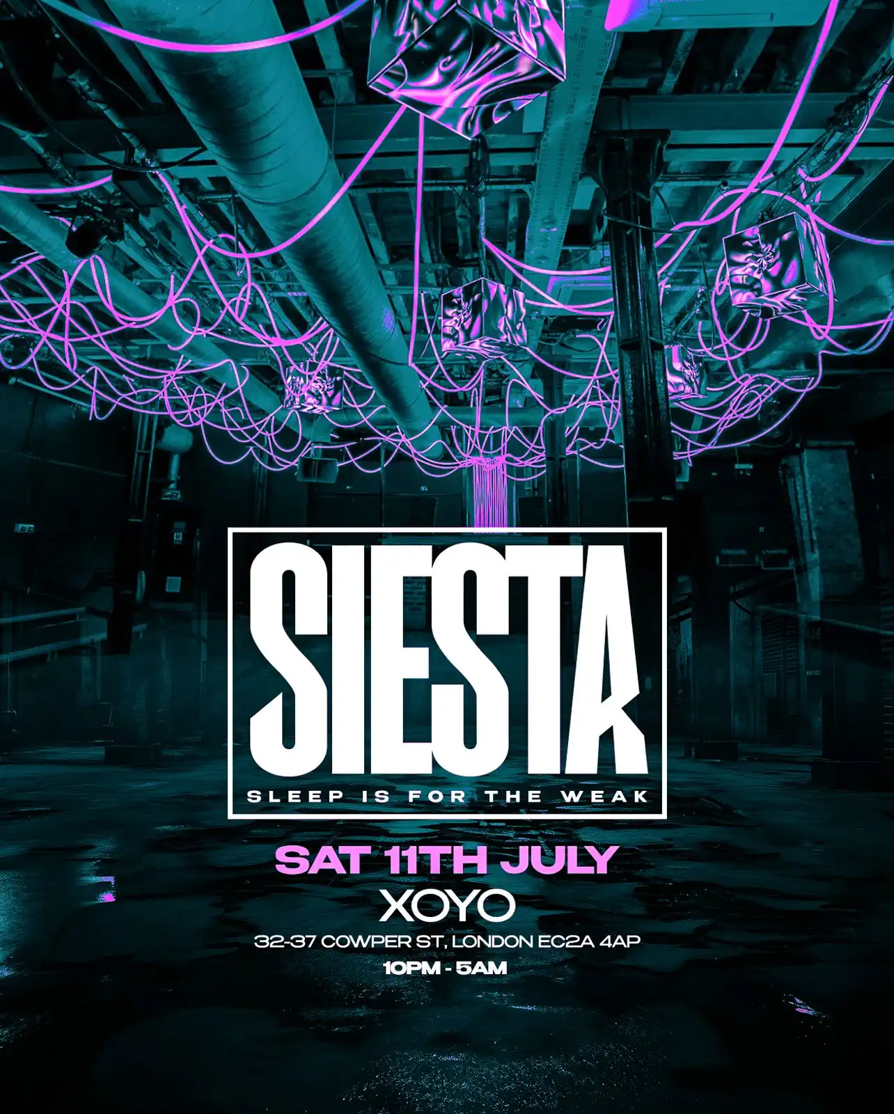 Siesta - 14th Birthday event poster