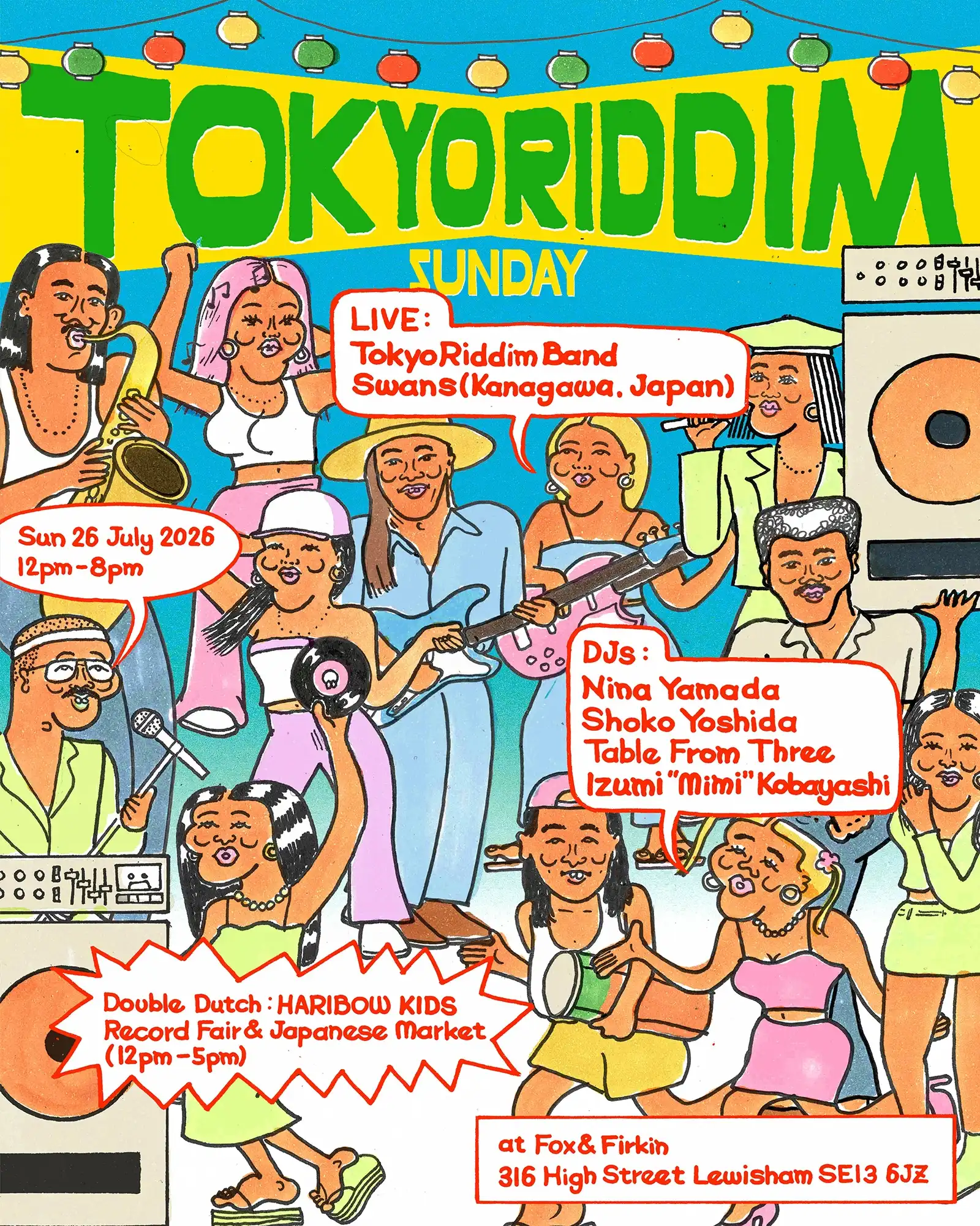 Tokyo Riddim Sunday event poster