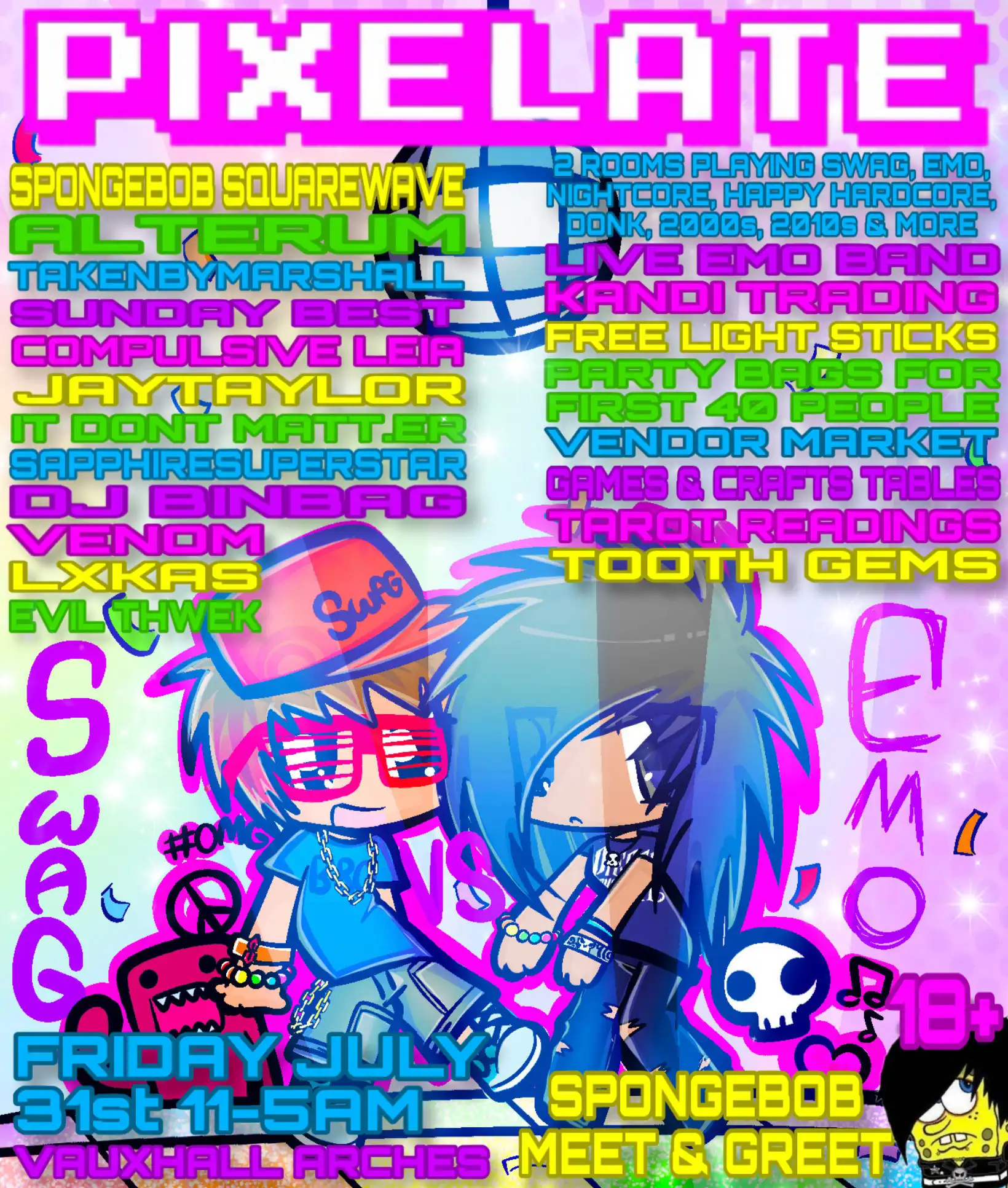 PIXELATE Swag vs Emo event poster