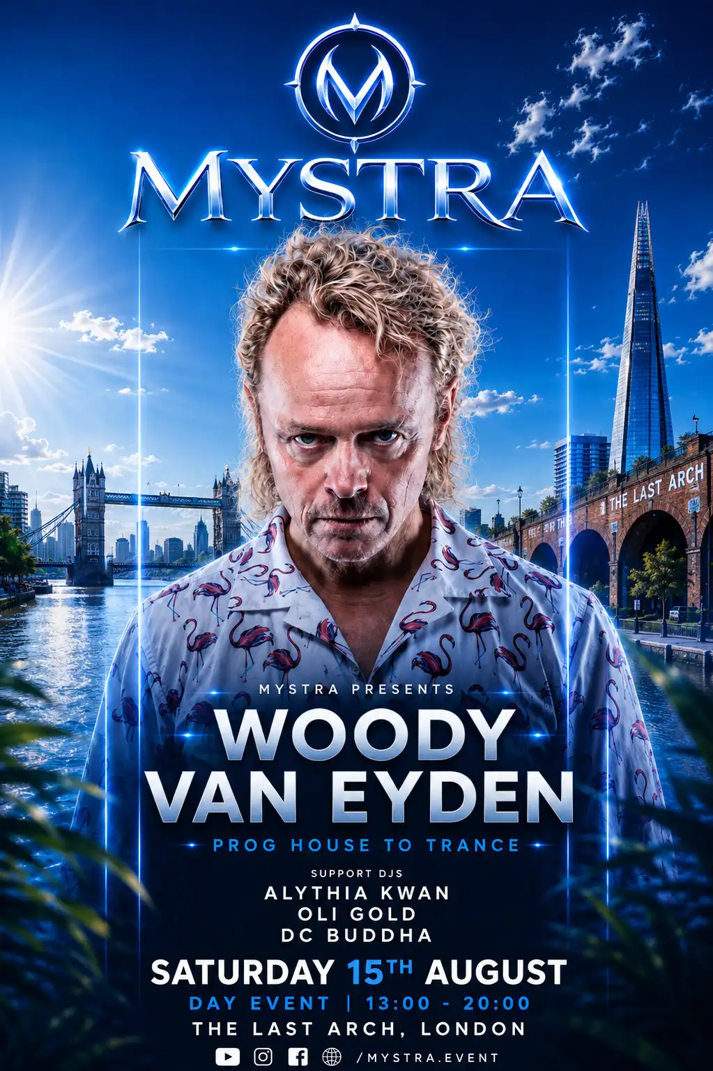 Mystra x Woody van Eyden event poster