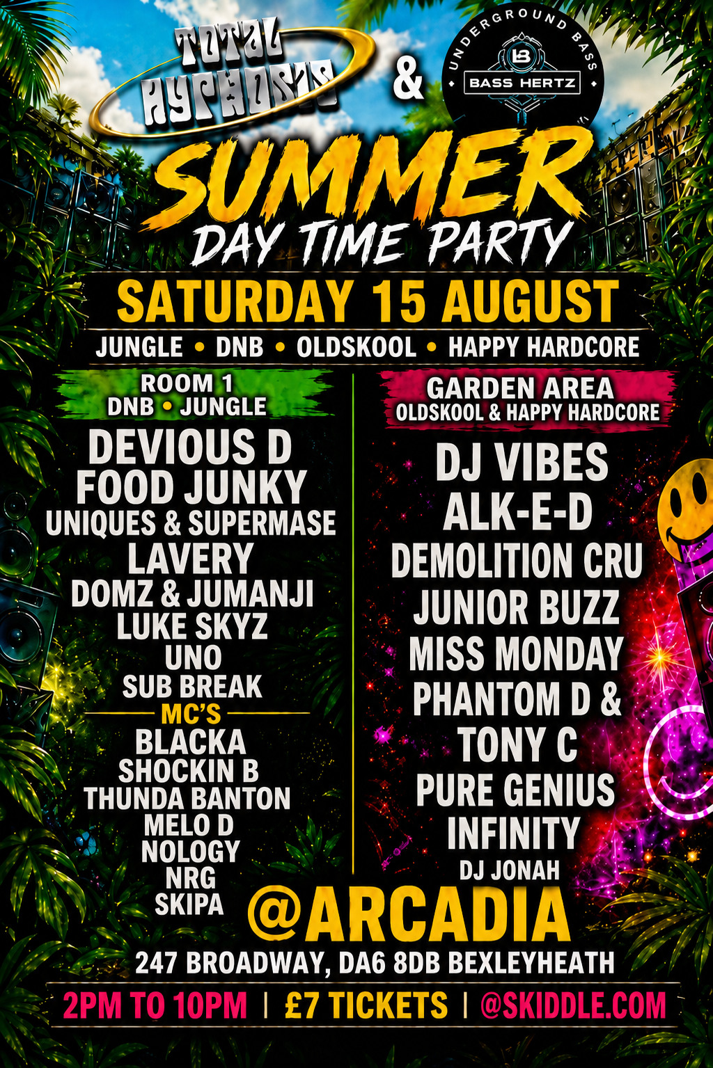 Total Hypnosis & Bass Hertz event poster