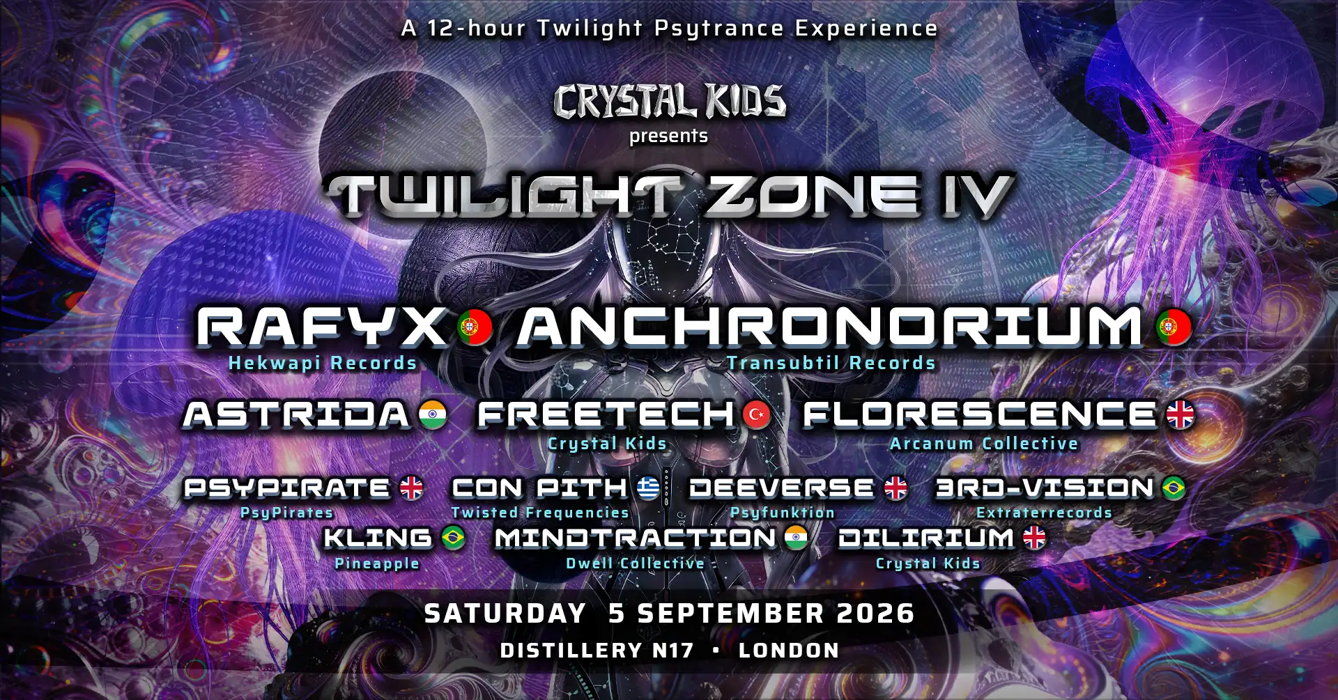 Twilight Zone IV • Rafyx, Anchronorium • London event poster