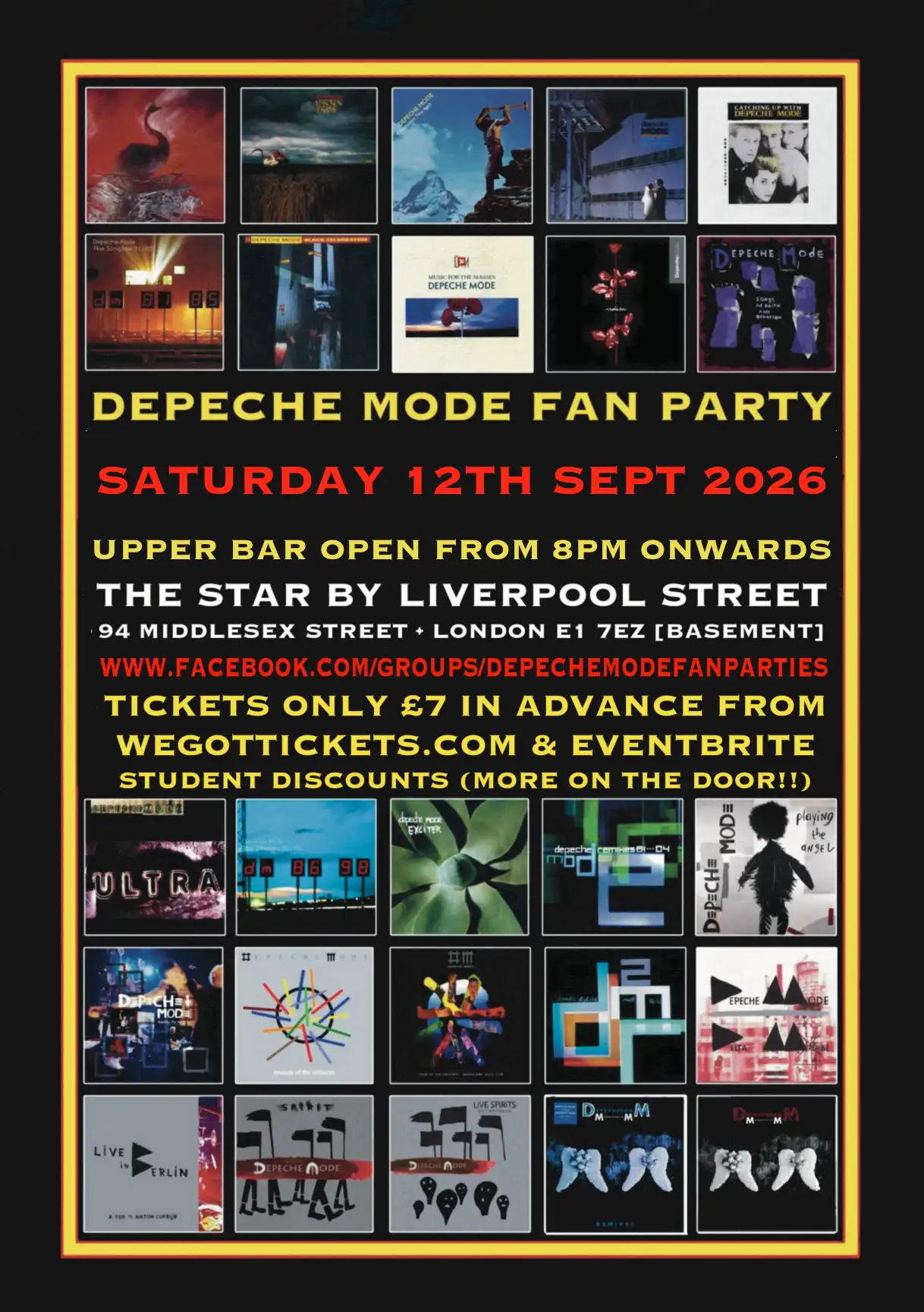 DEPECHE MODE FAN PARTY – SHOREDITCH event poster