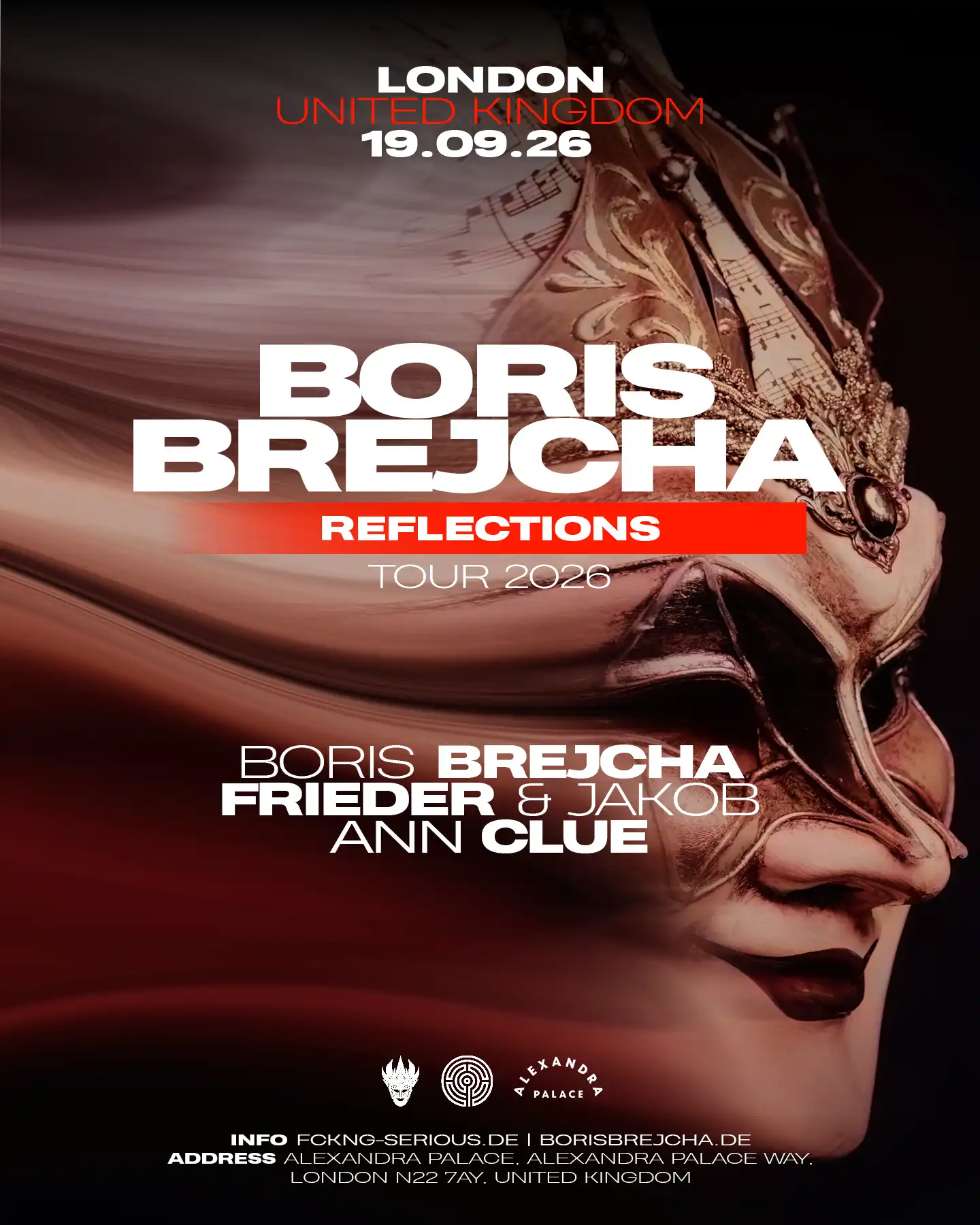 Boris Brejcha Reflections Tour 2026 event poster