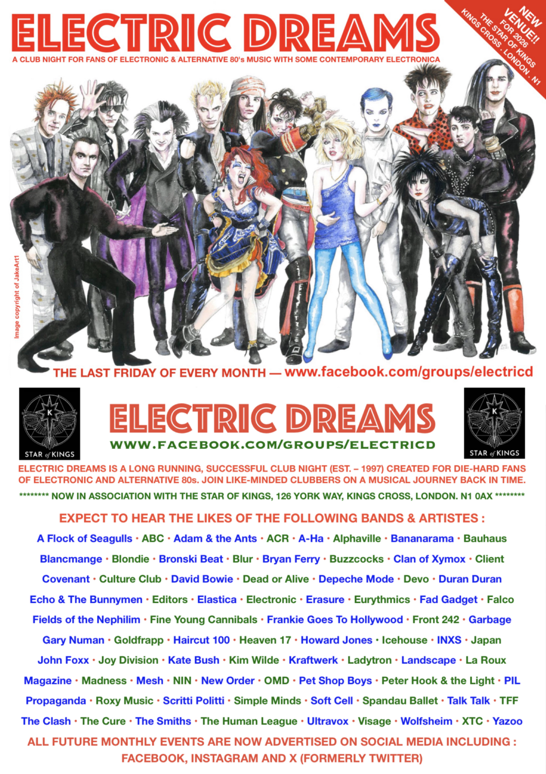 ELECTRIC DREAMS (electronic / alternative music club night) event poster