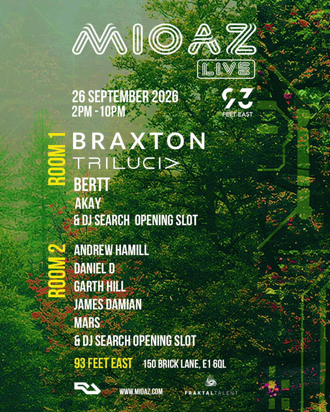 MIOAZ Live presents Braxton & Trilucid event poster