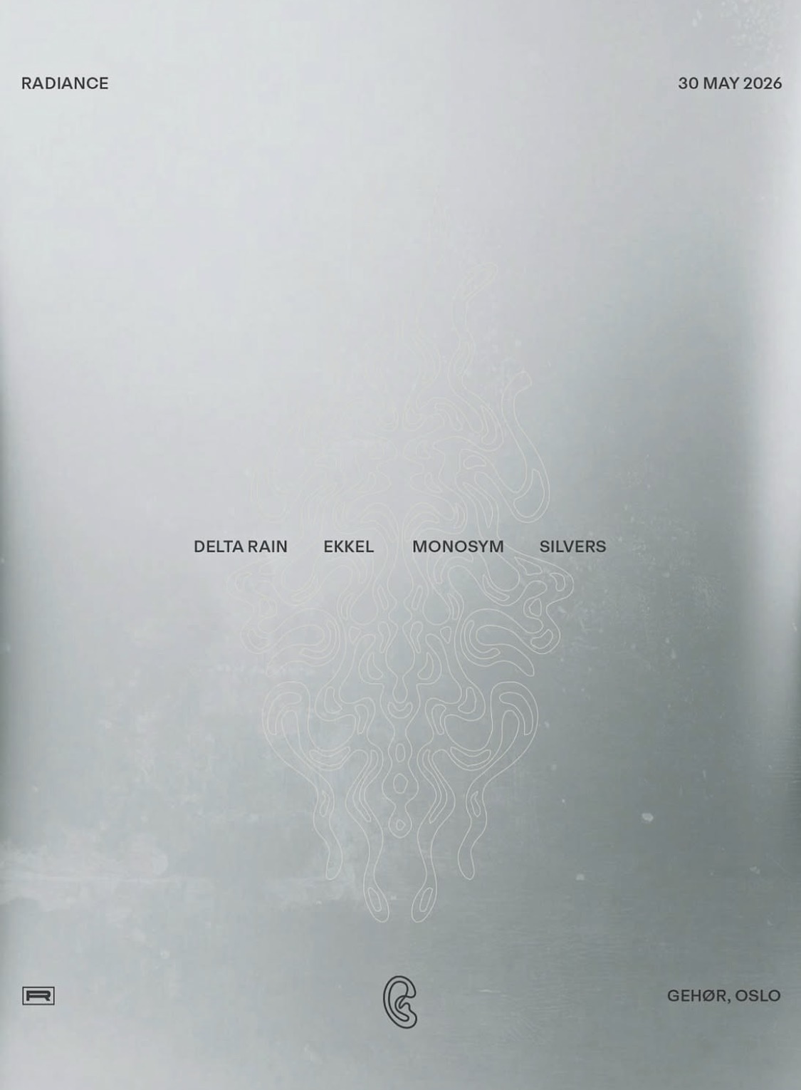 RADIANCE: Delta Rain - Ekkel - Monosym - Silvers event poster