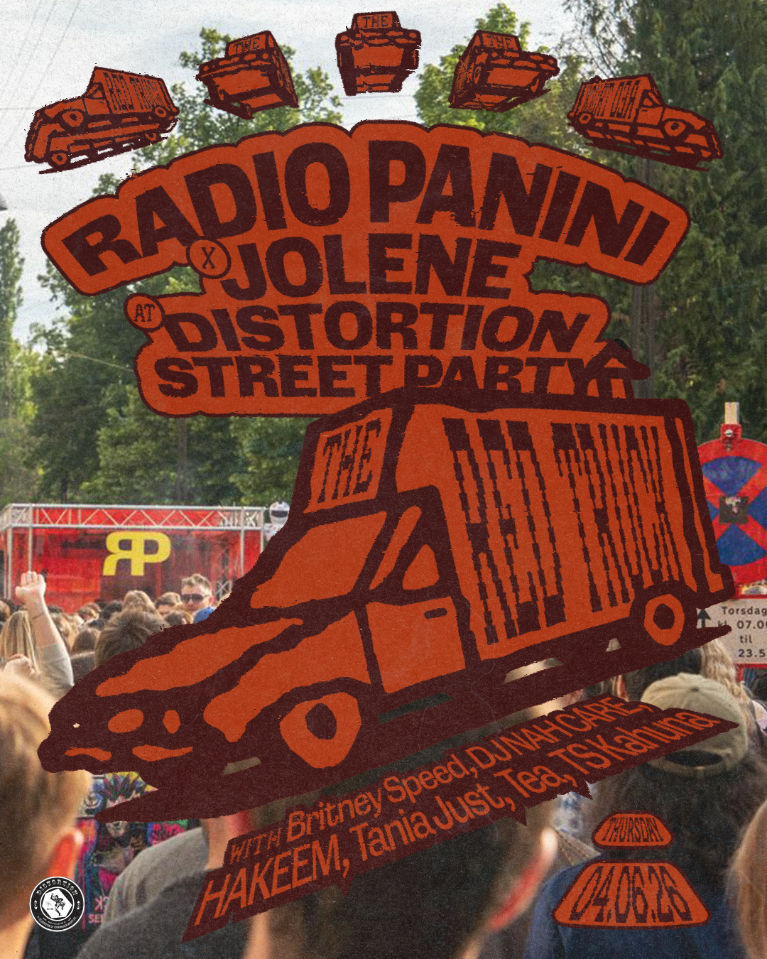 RADIO PANINI x Distortion Street Party: The Red Truck event poster