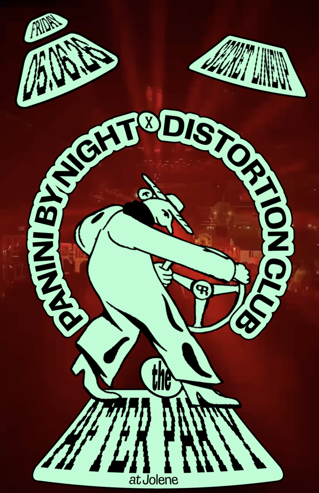 Panini by Night x Distortion Club with Secret Lineup event poster