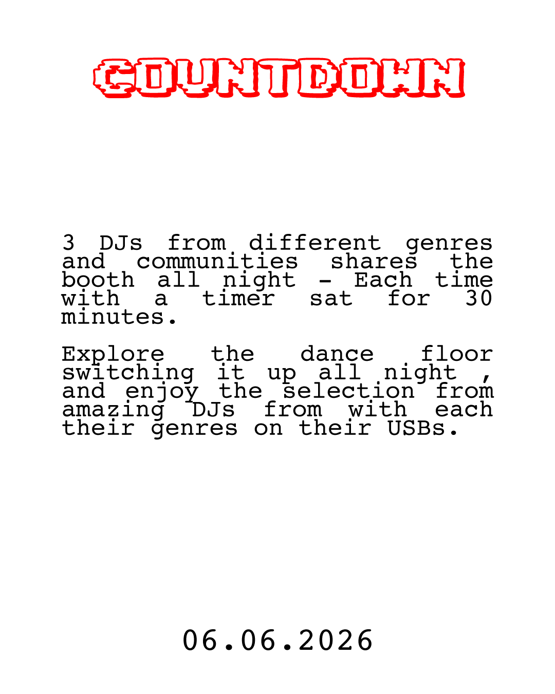 COUNTDOWN event poster