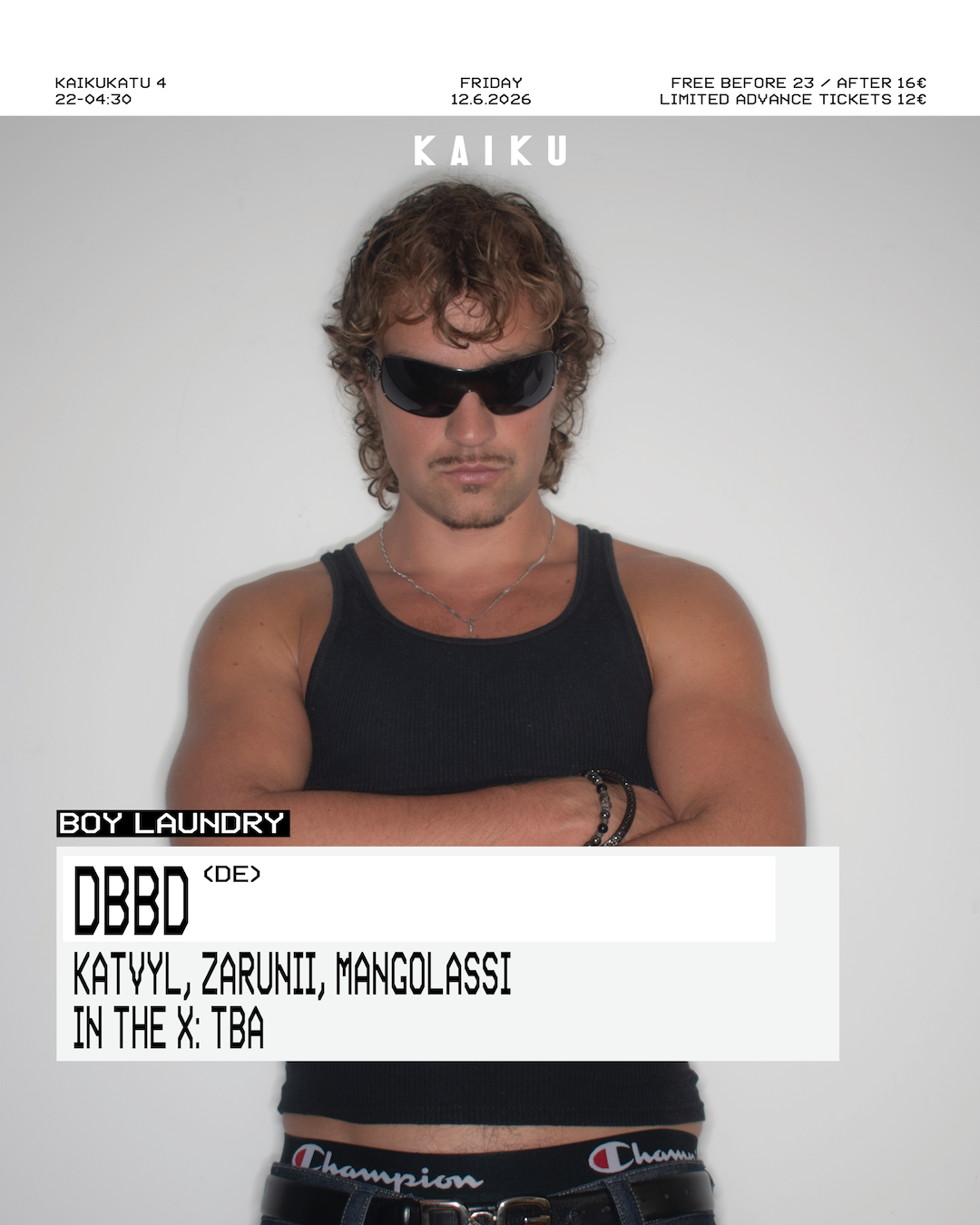 BOY LAUNDRY: DBBD (DE) event poster