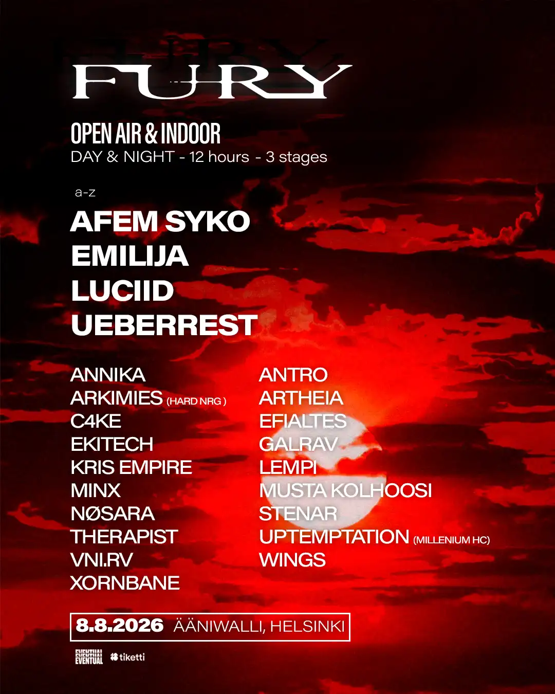 Club Fury: Open Air & Indoor - Day & Night event poster