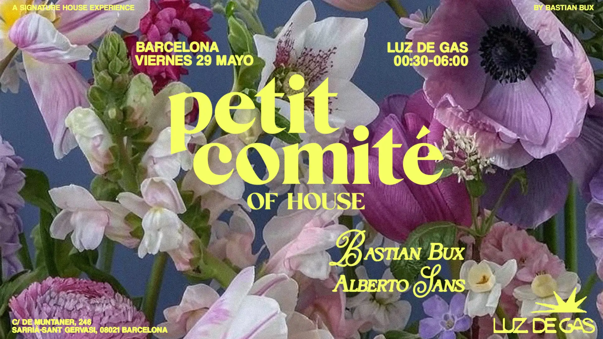 Petit Comité Barcelona with Bastian Bux & Alberto Sans event poster