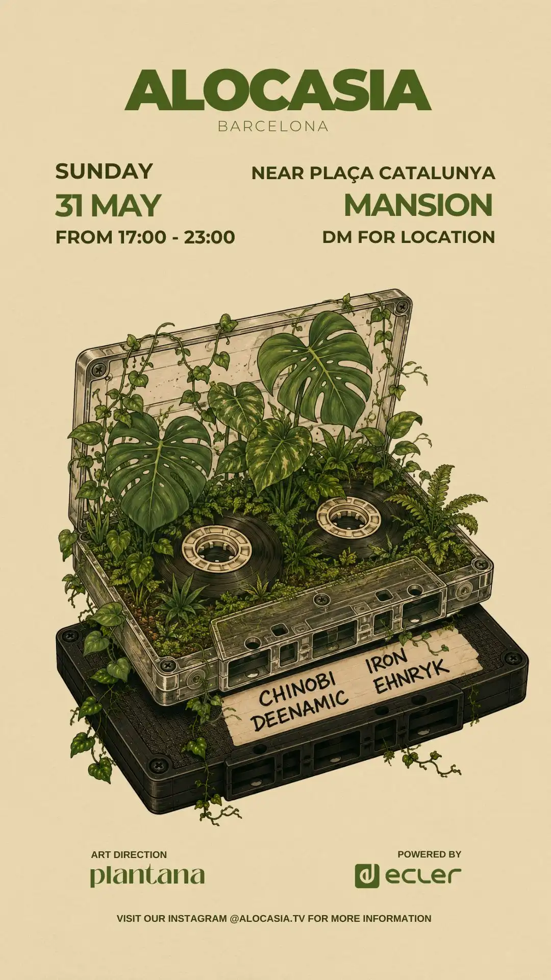 Alocasia TV (Plants + Music) presents Deenamic, Iron, Chinobi and Ehnryk event poster