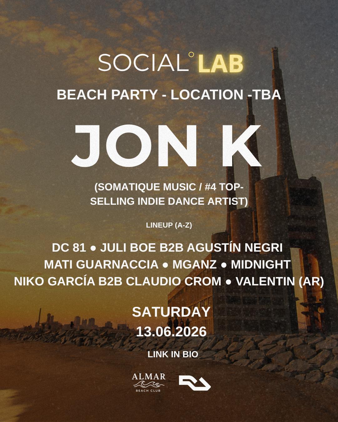 [FREE] Open Air Beach Party - SOCIAL LAB Summer Edition event poster