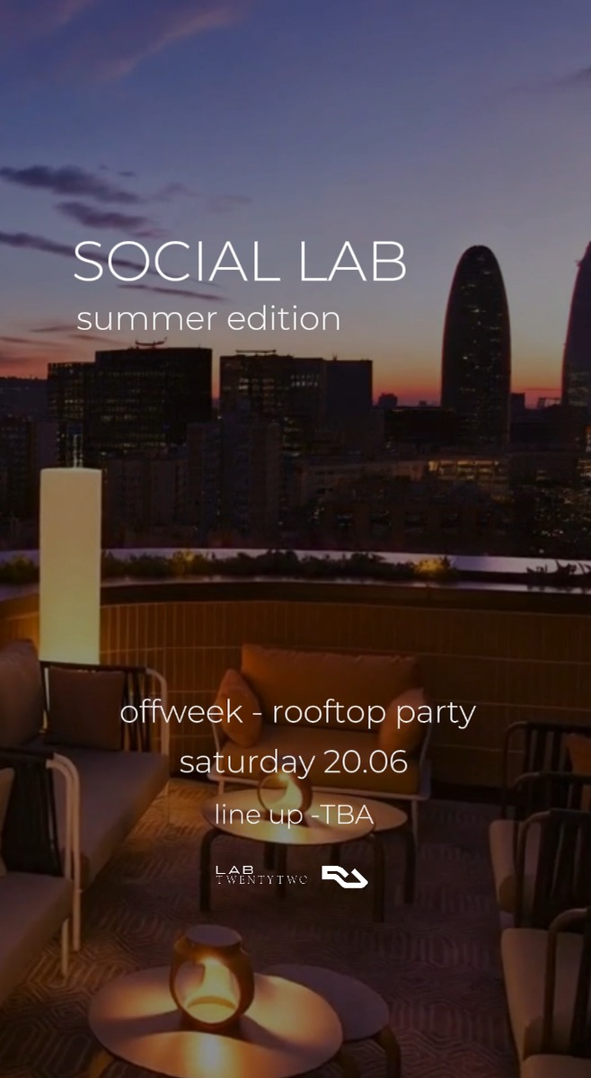 Rooftop Party x SOCIAL LAB - Labtwentytwo Hotel (Open Air) event poster