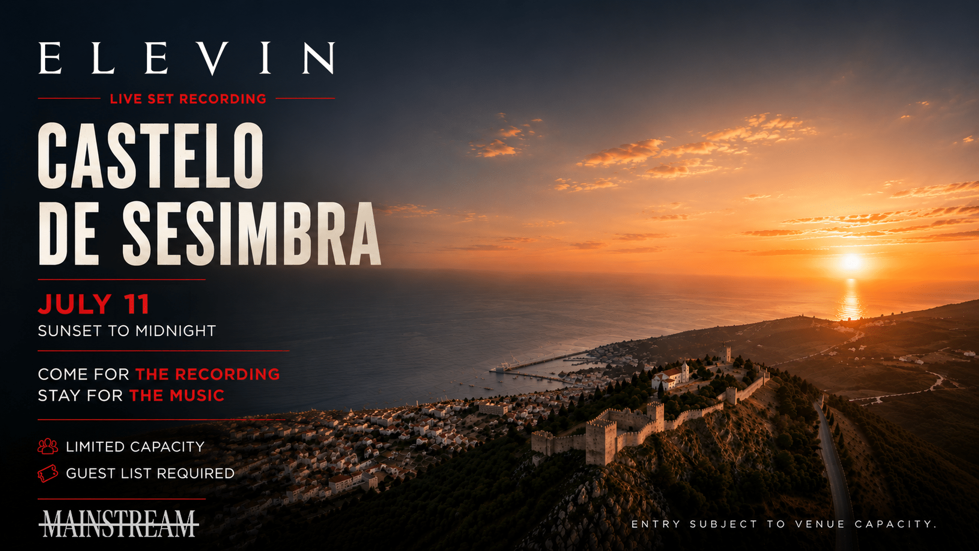 ELEVIN Live Set Recording + Party at Castelo de Sesimbra event poster