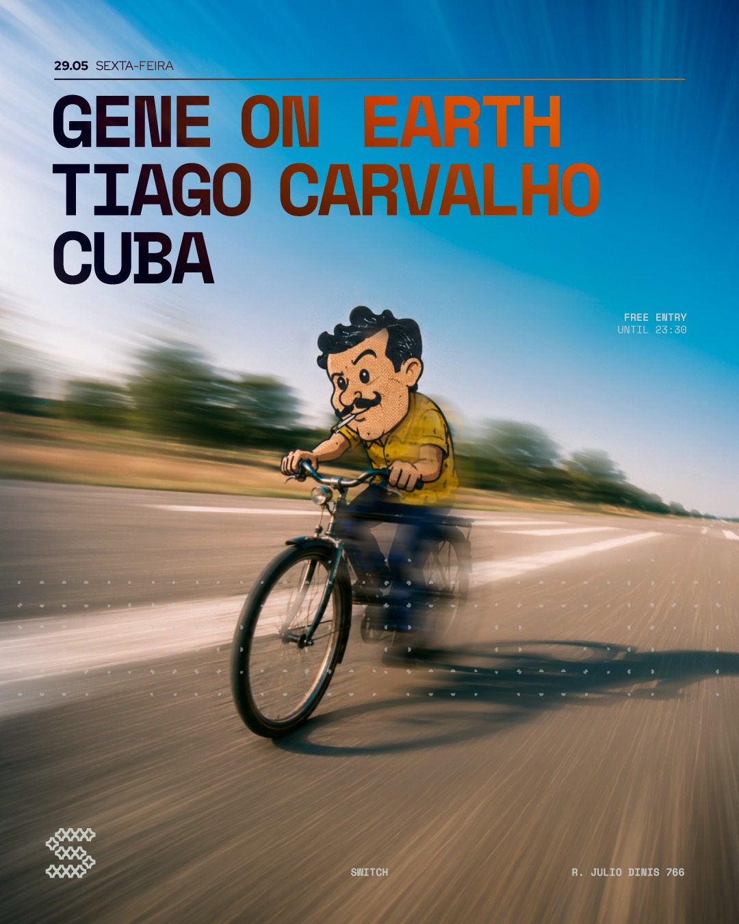 Gene on Eath + Tiago Carvalho + Cuba event poster