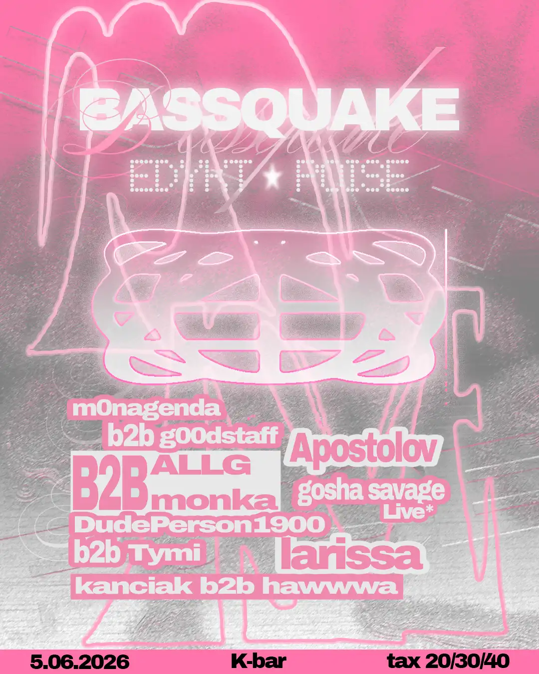 BASSQAUKE EDYKT X POISE event poster