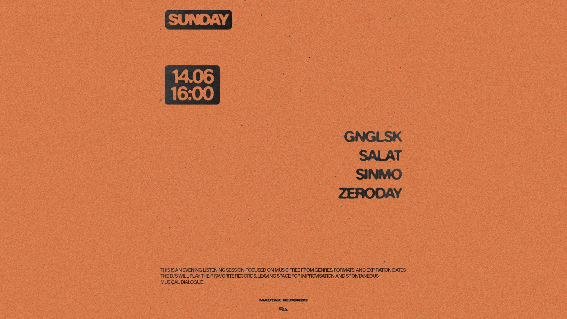 SUNDAY event poster