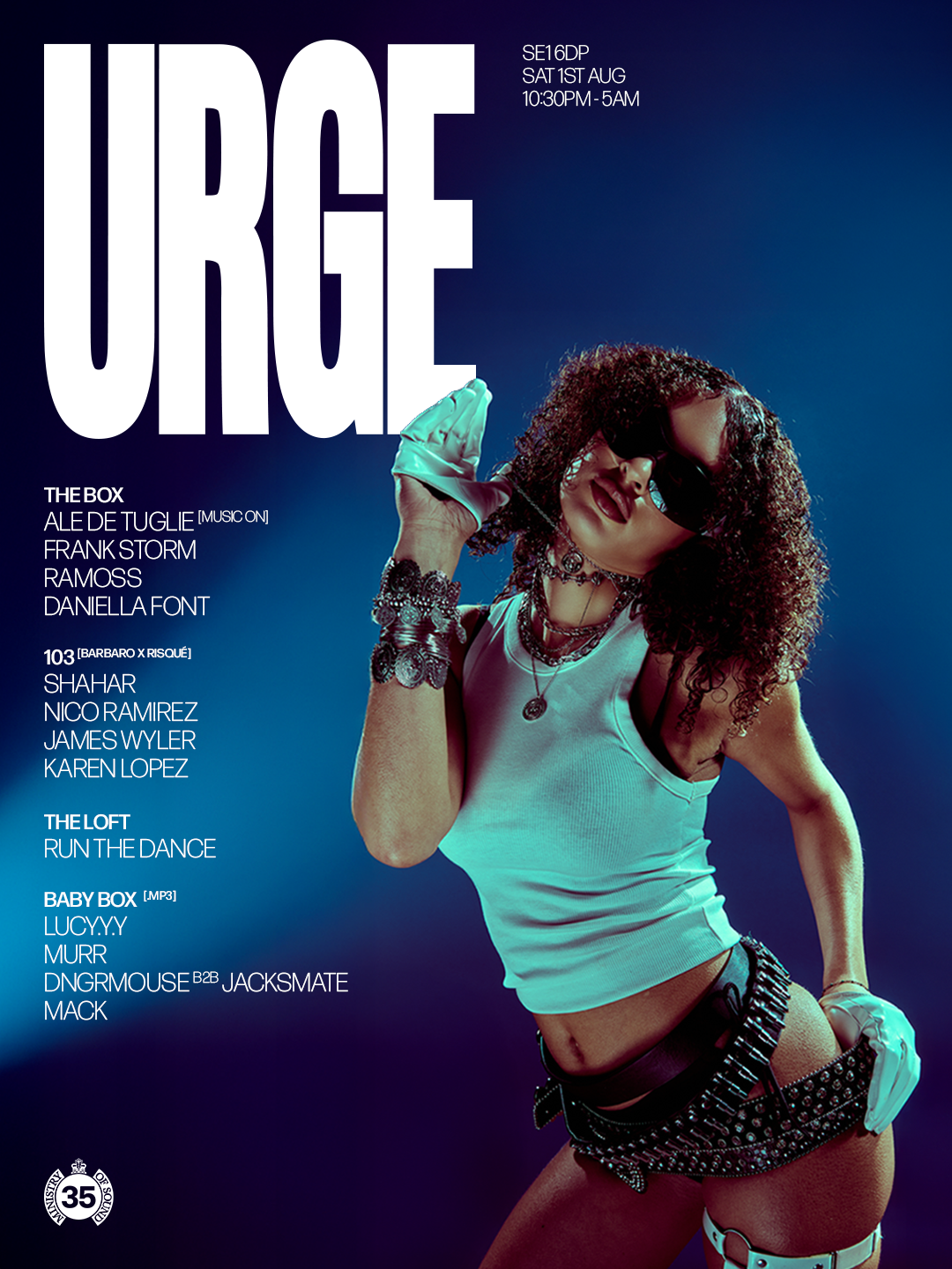 URGE 007: Ale De Tuglie b2b Frank Storm, Ramoss + more event poster