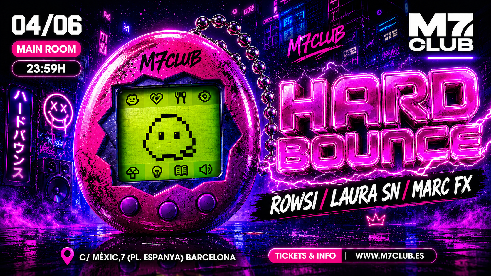 HARD BOUNCE [Rowsi, Laura SN & Marc FX] event poster