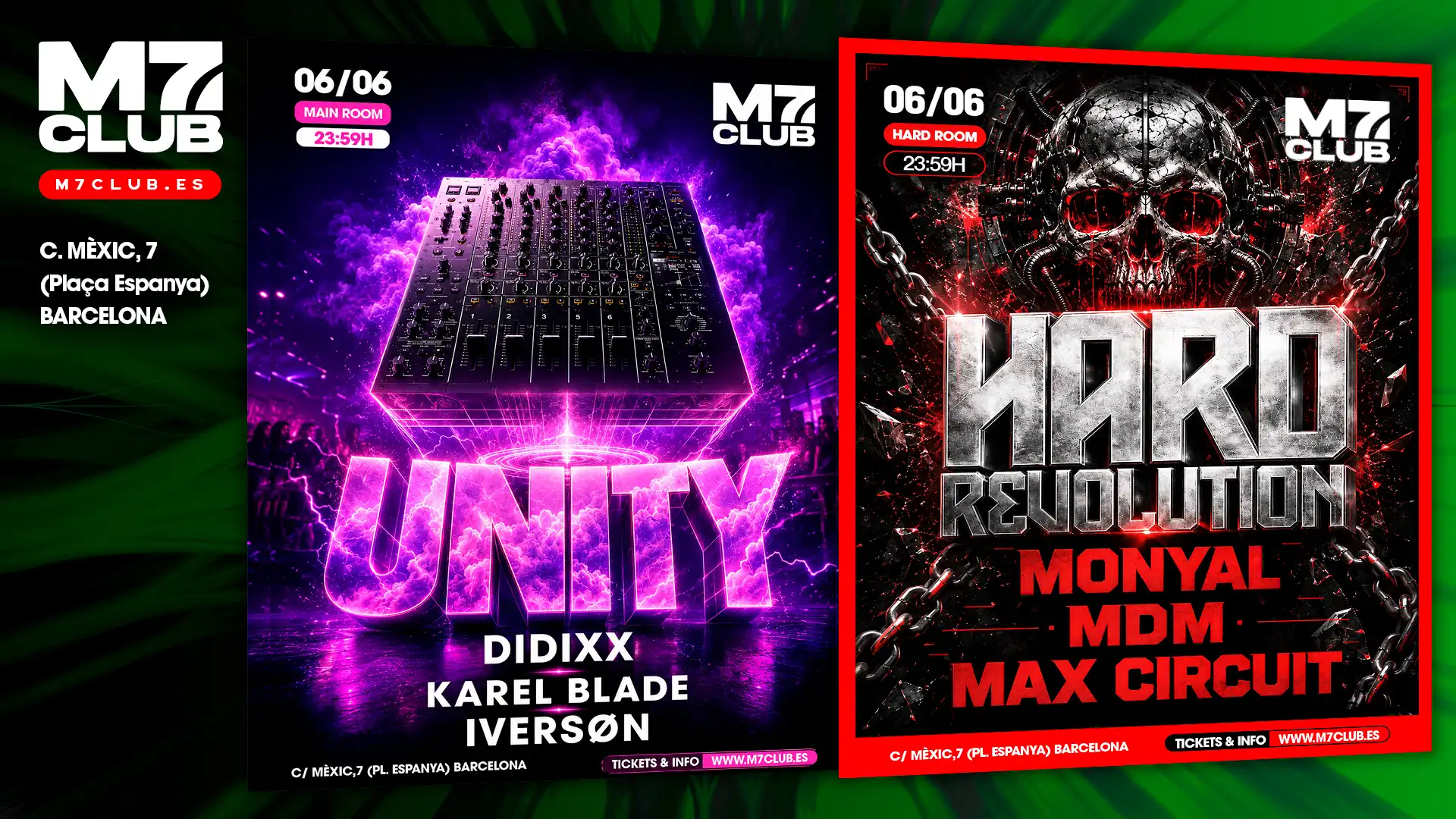 HARD REVOLUTION [MONYAL, Mdm & Max Circuit] UNITY [DIDIXX, Karel Blade & Iversøn] event poster