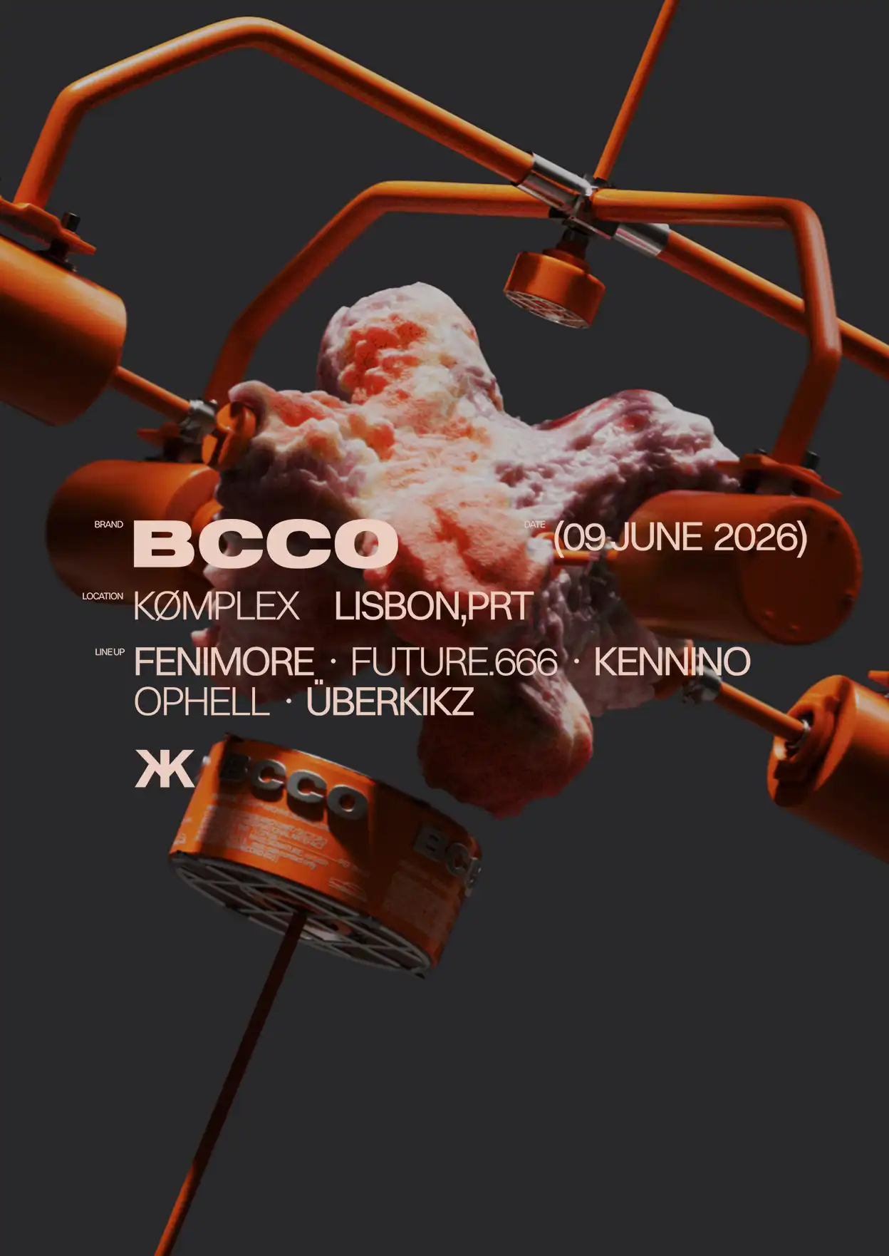 BCCO Lisbon with future.666 + ÜBERKIKZ + Fenimore event poster