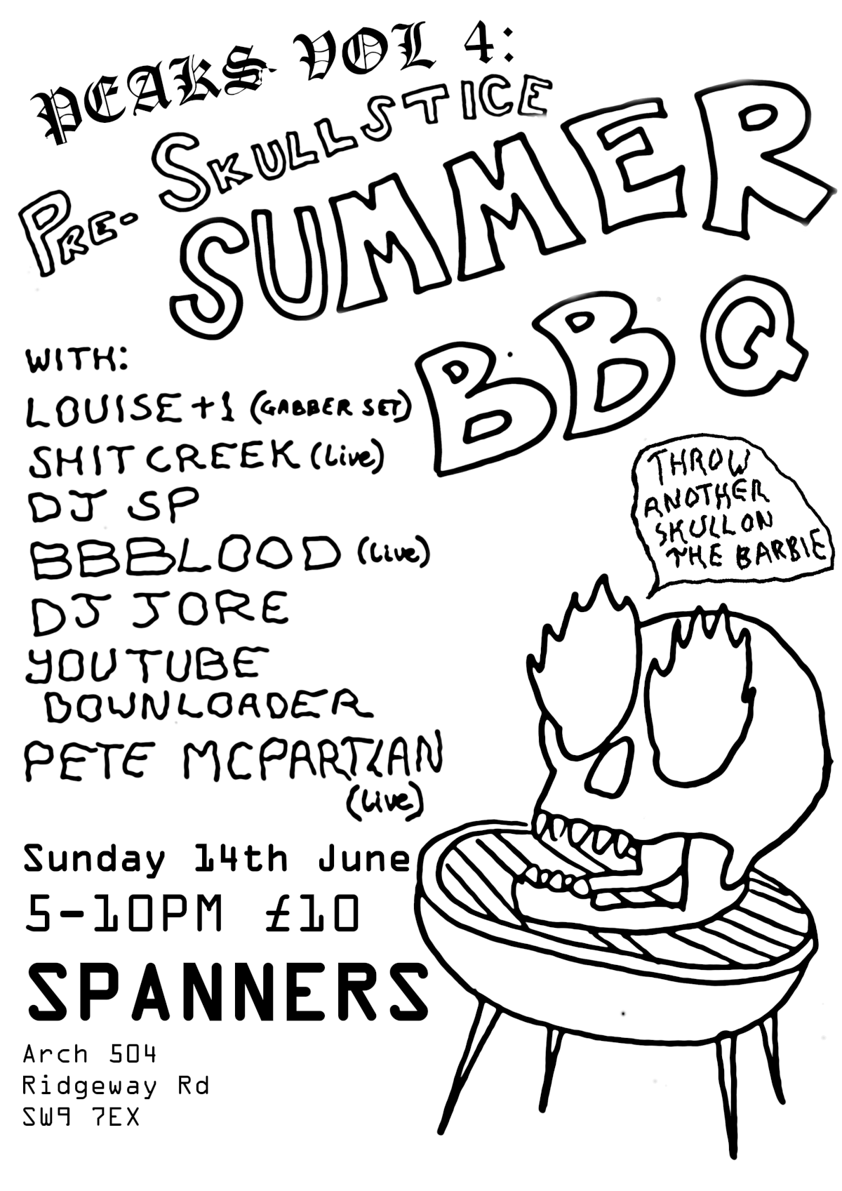 Peaks Vol 4: Pre-Skullstice Summer BBQ event poster