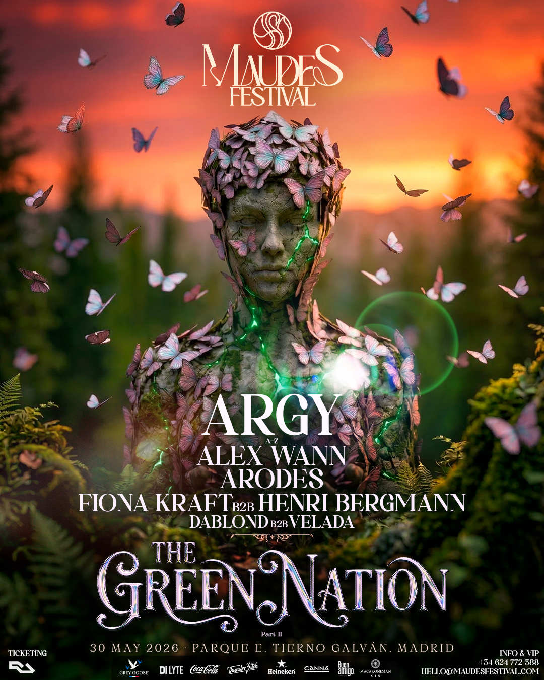Maudes Festival 2026 The Green Nation #2: Argy, Alex Wann, ARODES event poster