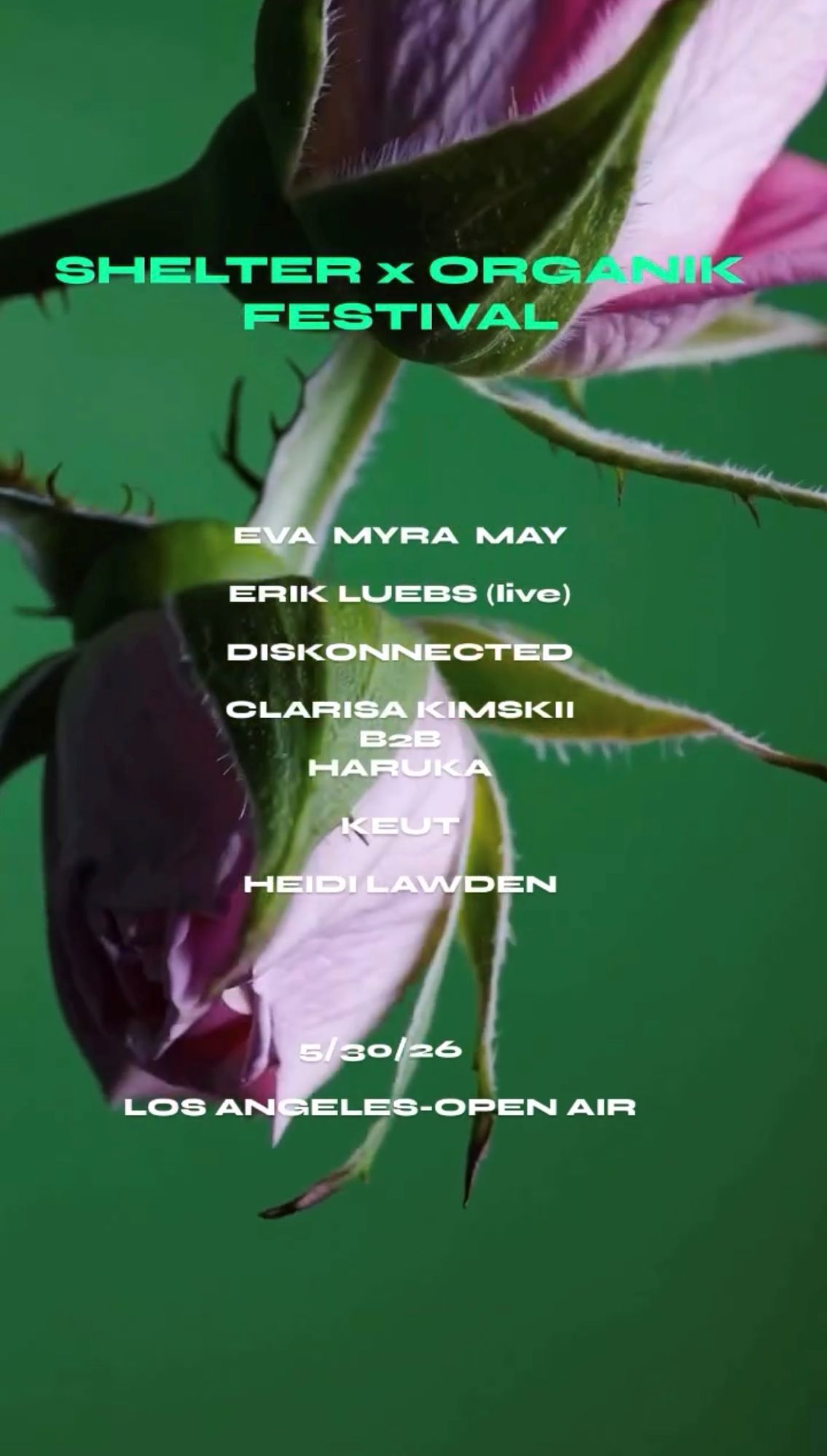 SHELTER x ORGANIK FESTIVAL - OPEN AIR event poster