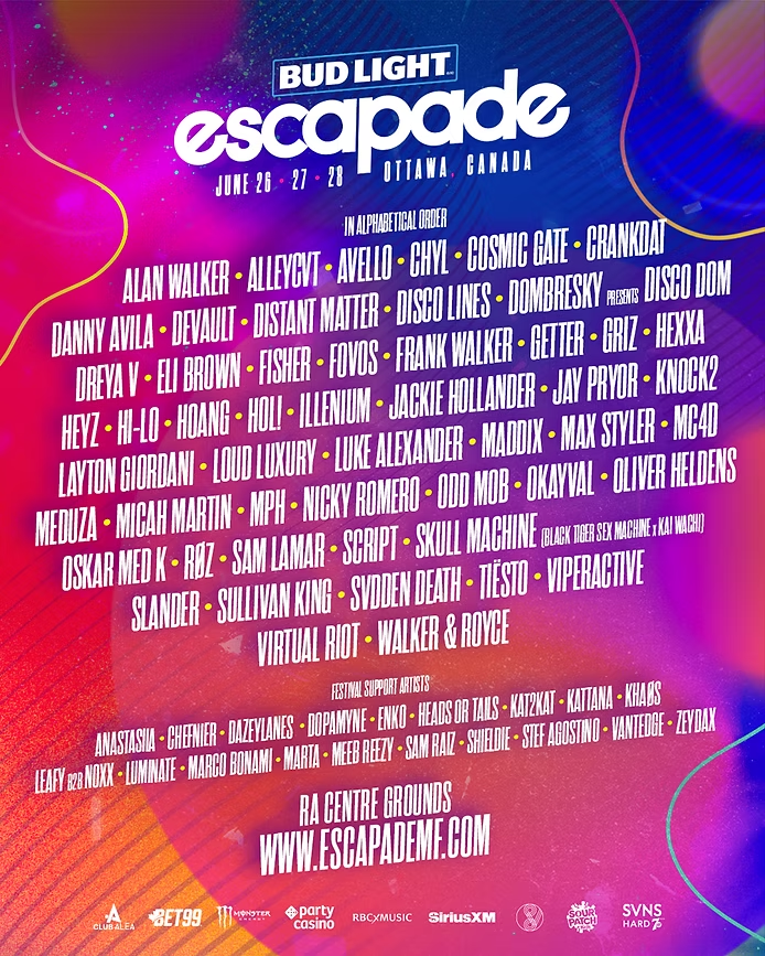 Escapade Festival 2026 event poster