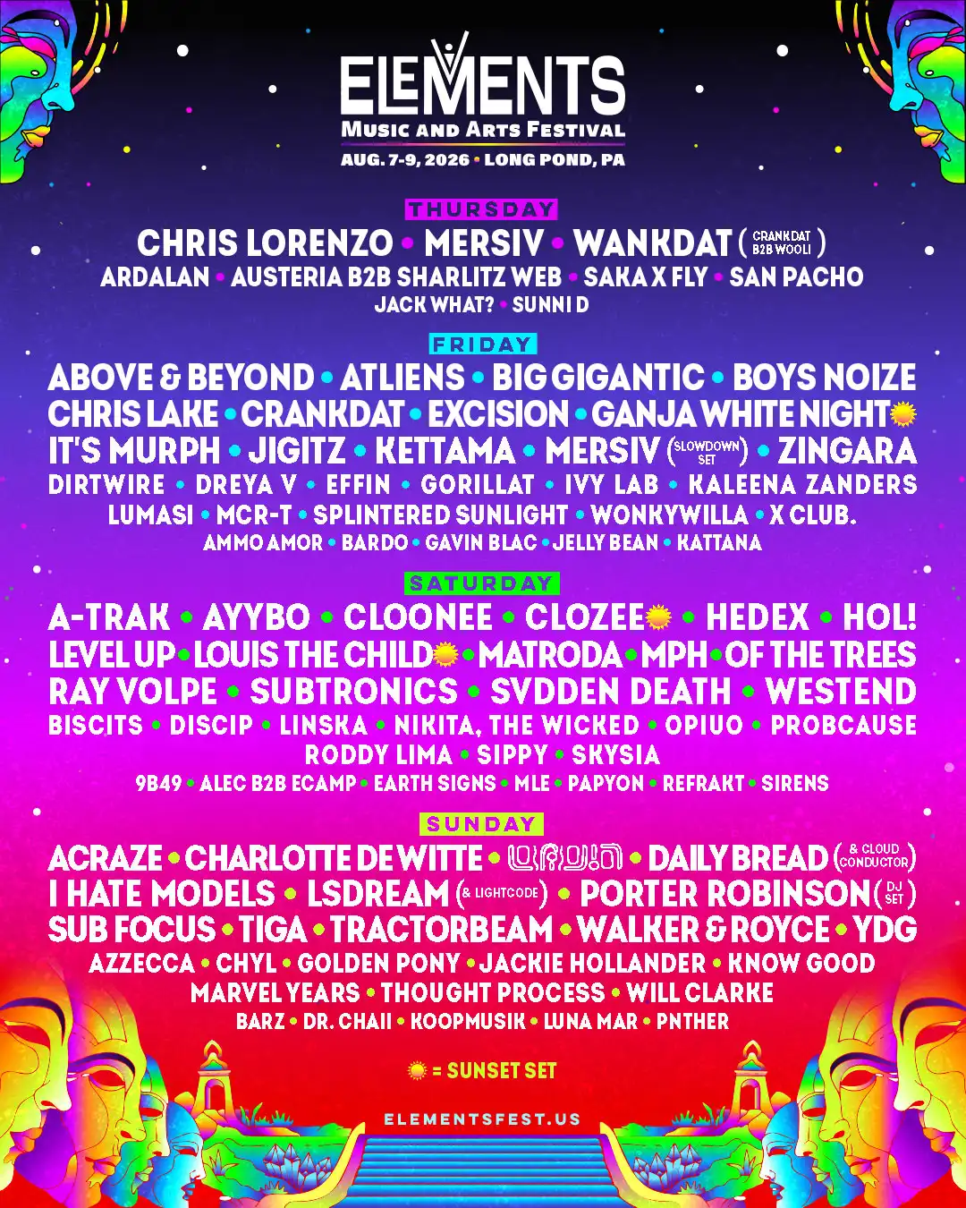 Elements Music & Arts Festival event poster
