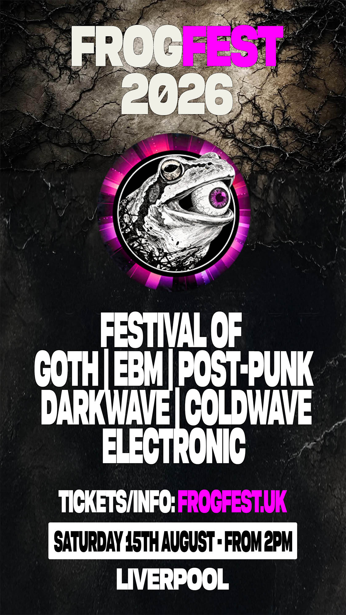 Frogfest 2026 - Goth - EBM - Darkwave - Coldwave - Post-Punk event poster