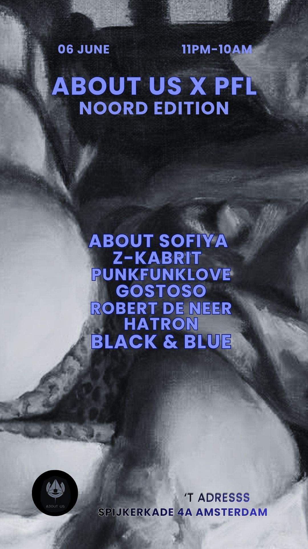 About Us X PFL Noord Edition event poster