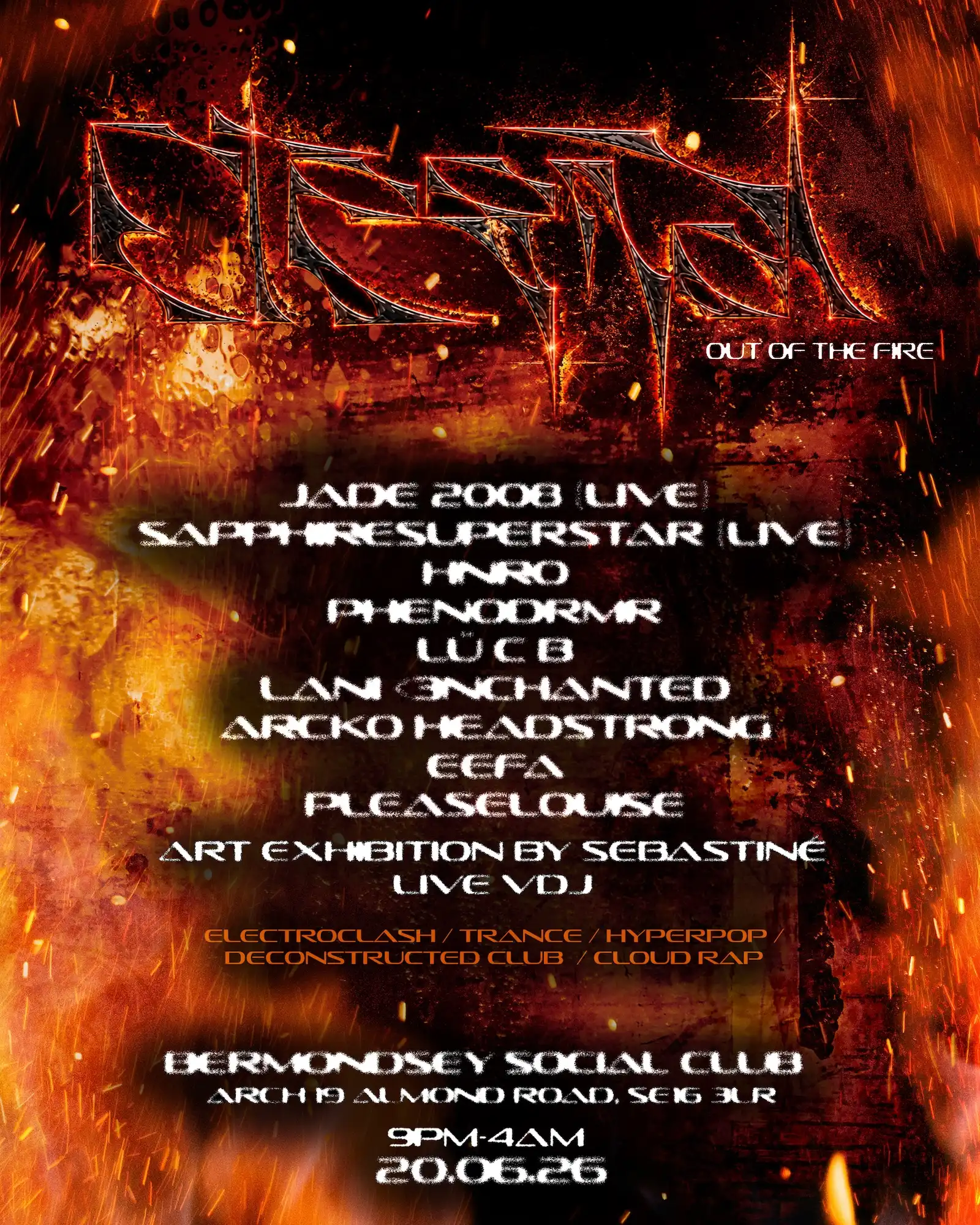 Eternal: Out of The Fire with Jade 2008, sapphiresuperstar, HNRO event poster