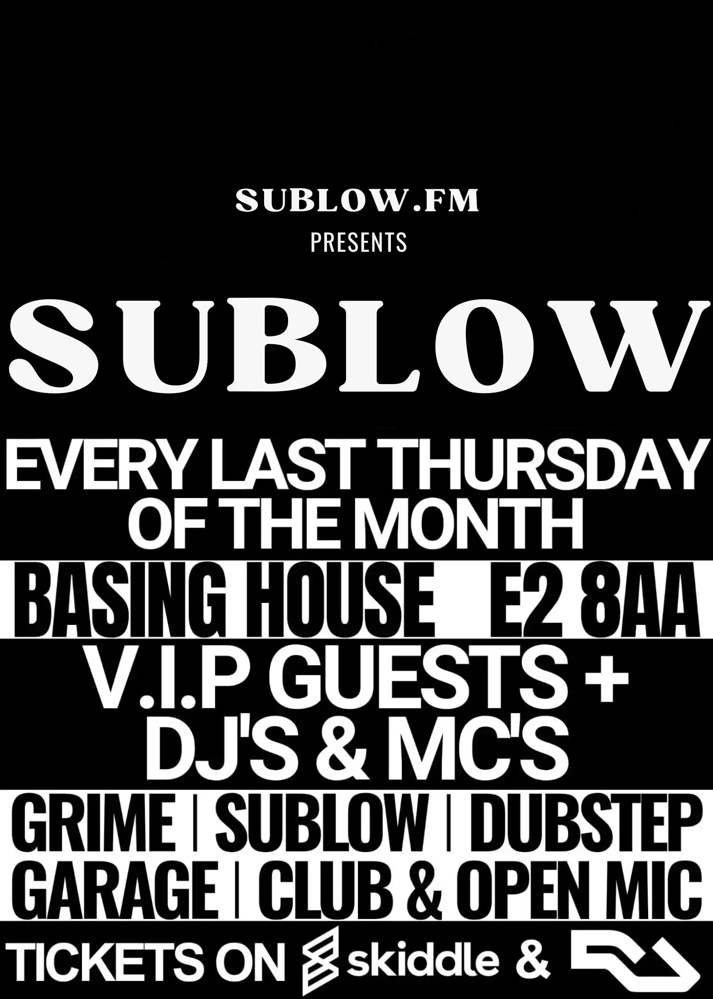 SUBLOW.FM event poster
