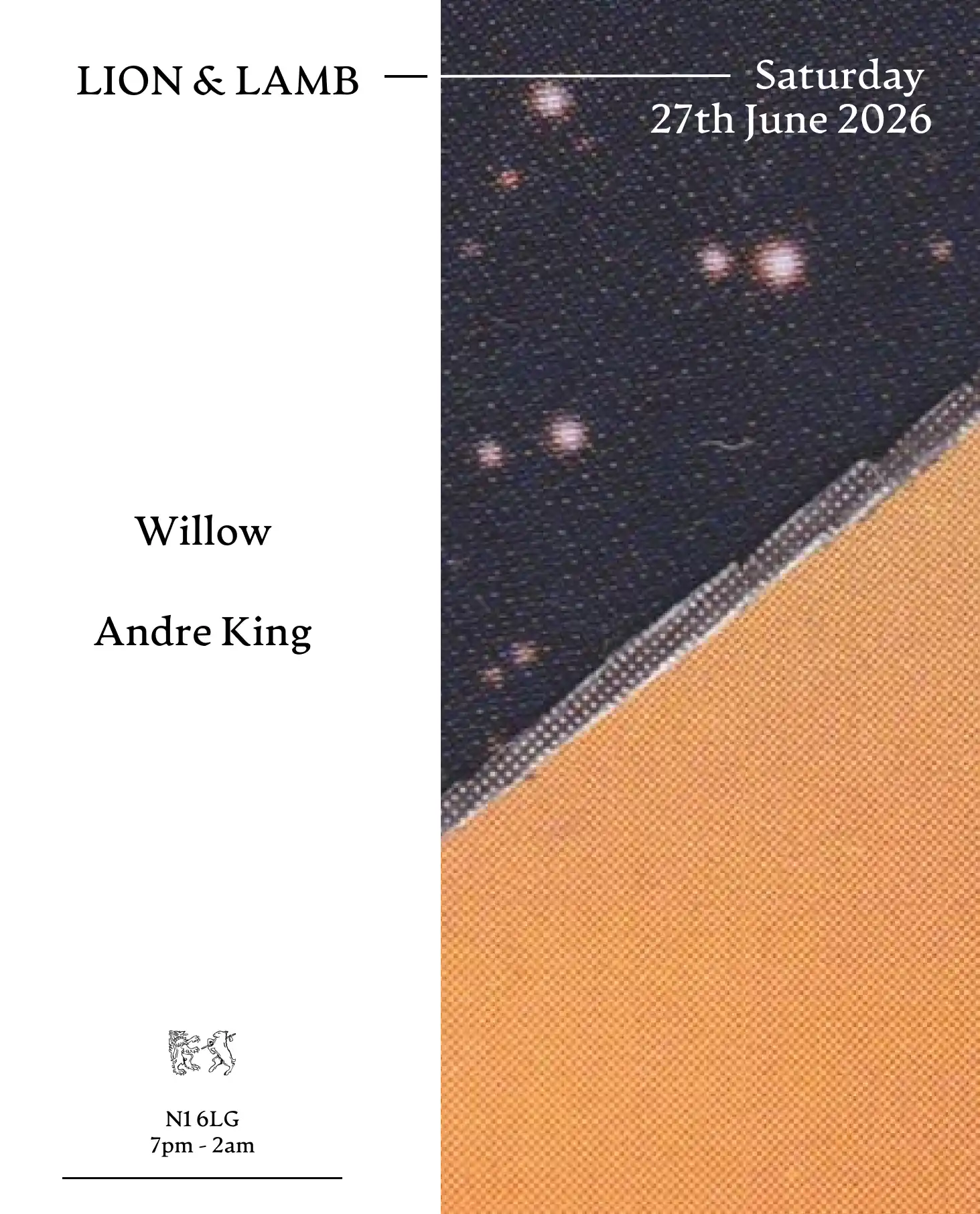 Lion & Lamb with Willow + Andre King event poster