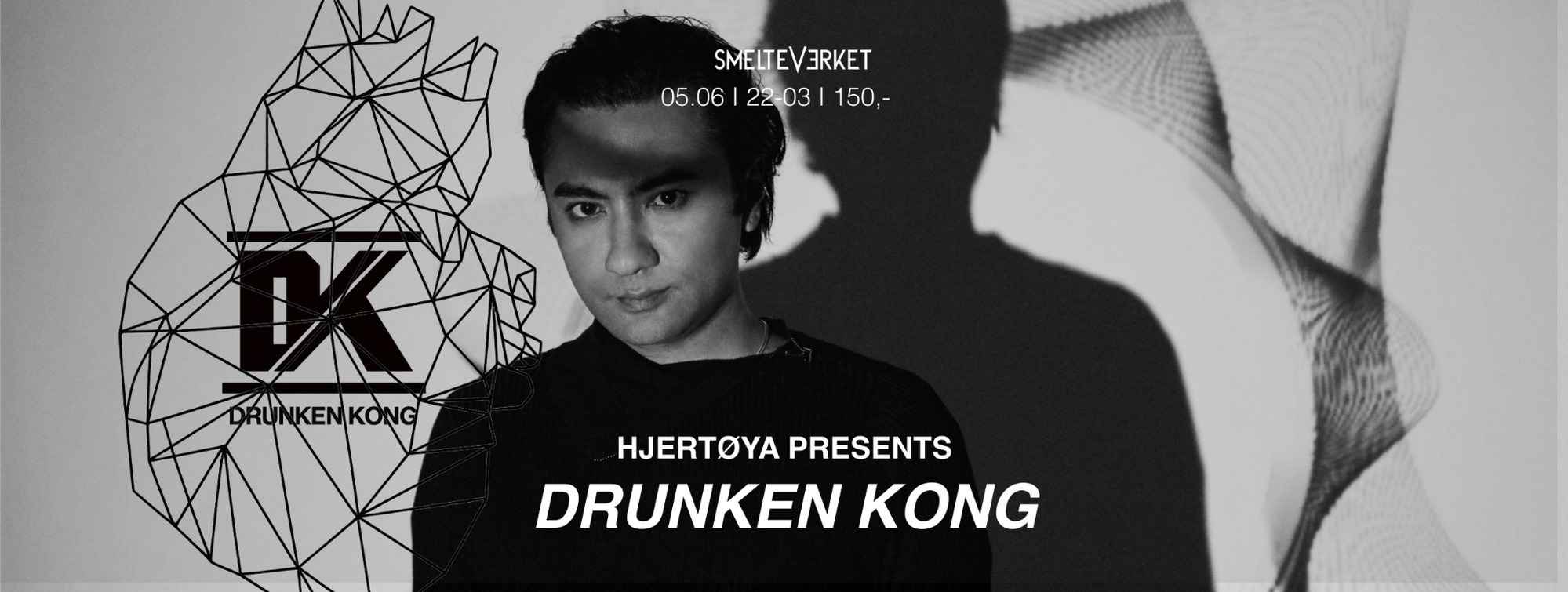 Hjertøya presents. Drunken Kong event poster