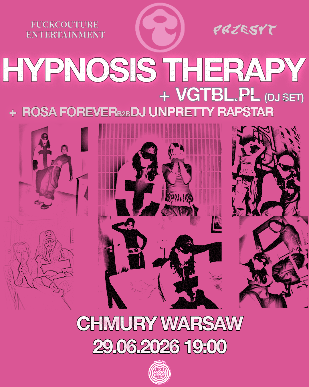 HYPNOSIS THERAPY (KR, live) + vgtbl.pl (dj-set) + Rosa Forever b2b DJ Unpretty Rapstar event poster