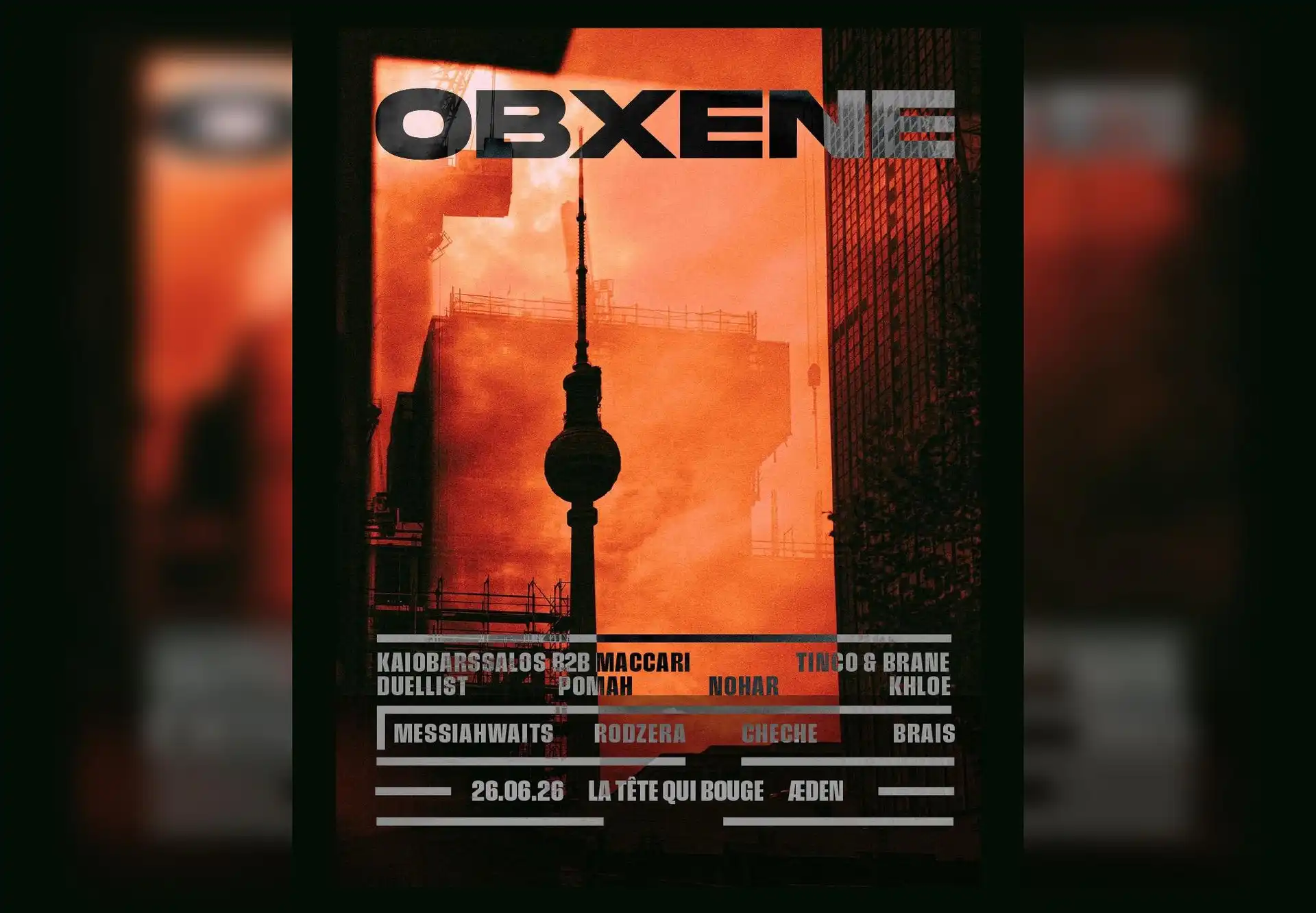 OBXENE X LA TÊTE QUI BOUGE • 10 EUROS EARLY BIRD TICKETS event poster
