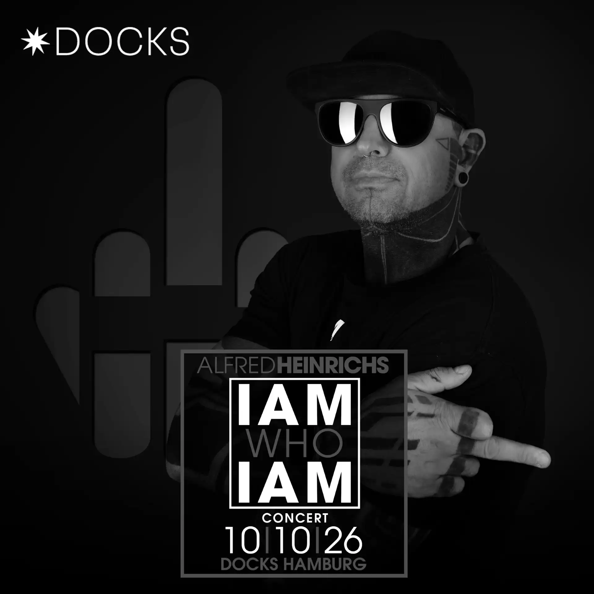 IAM WHO IAM - Alfred Heinrichs Live @ Docks Hamburg event poster