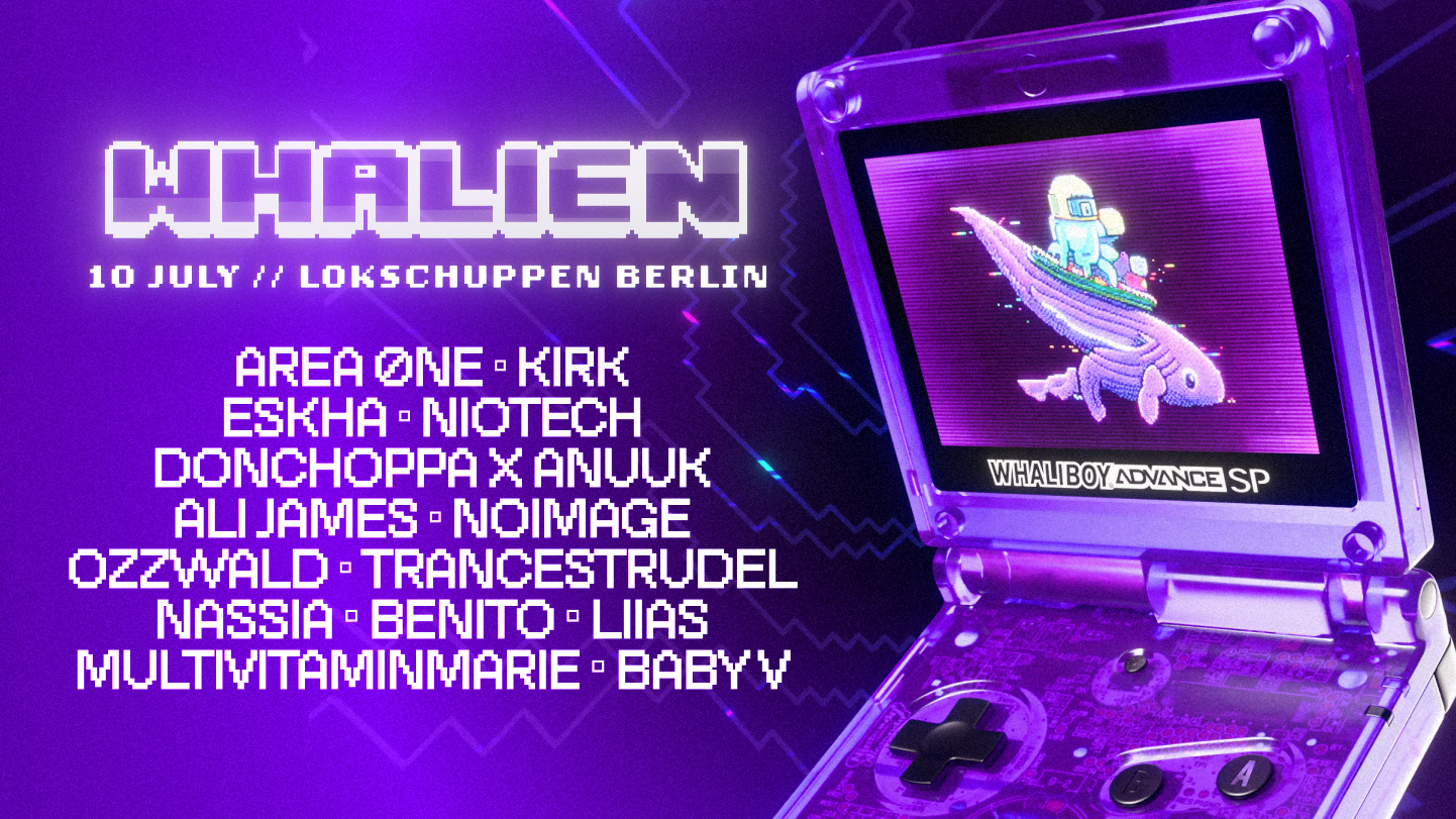 WHALIEN w/ AREA ØNE, Niotech, DON CHOPPA x Anuuk, KIRK, Eskha, Ali James, Trancestrudel,Noimage event poster