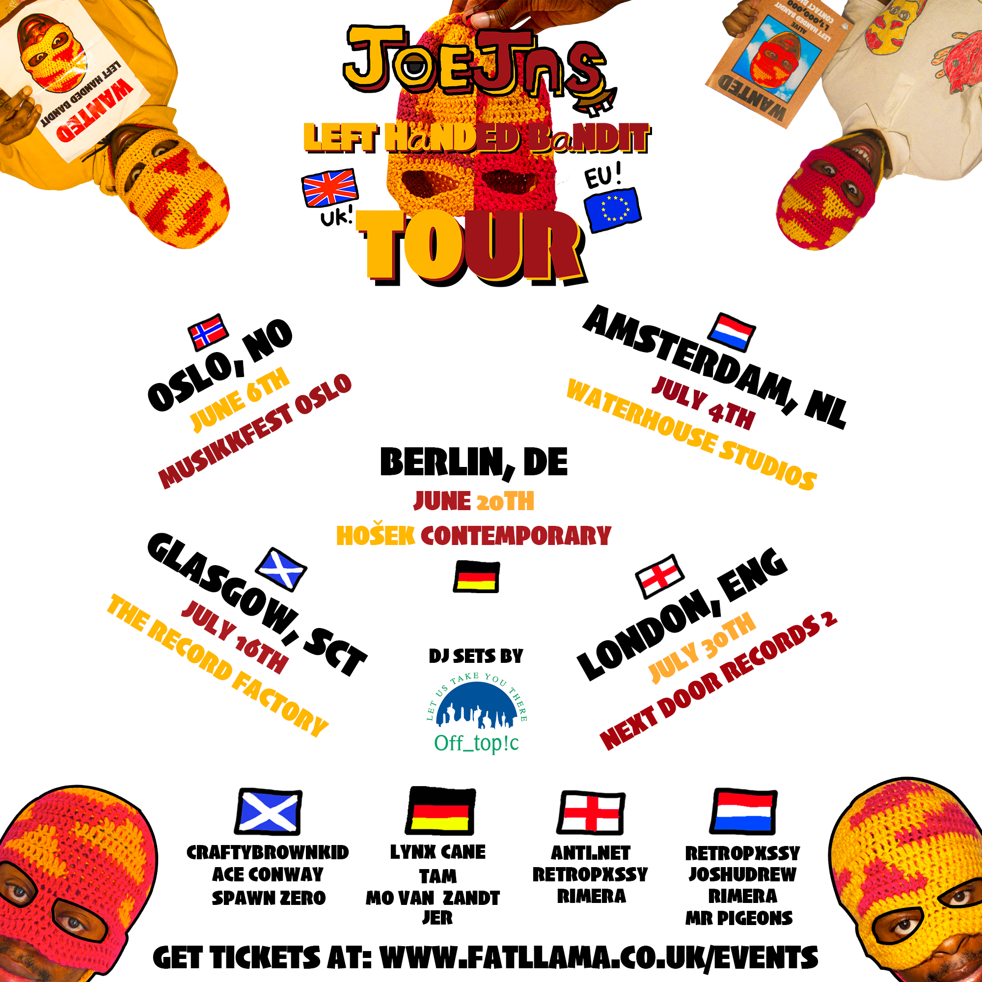 JoeJas' Left Handed Bandit Tour event poster