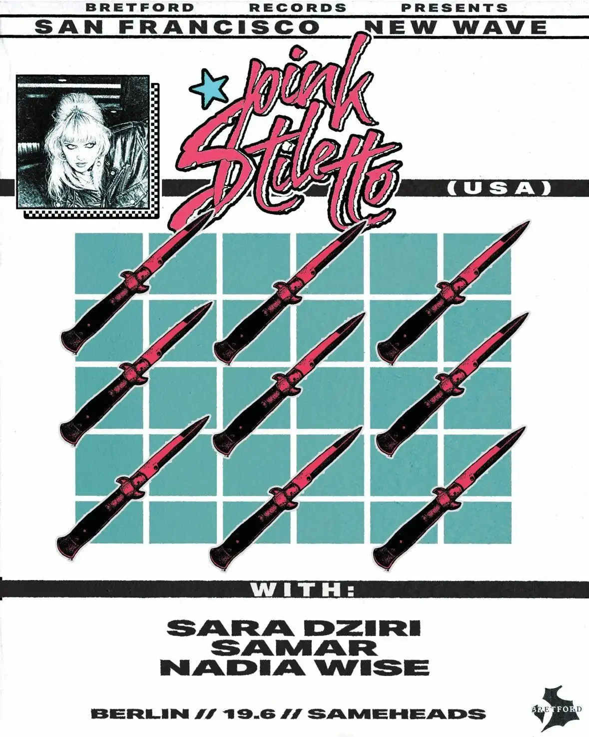 Pink Stiletto LIVE, Sara Dziri, Nadia Wise, Samar event poster