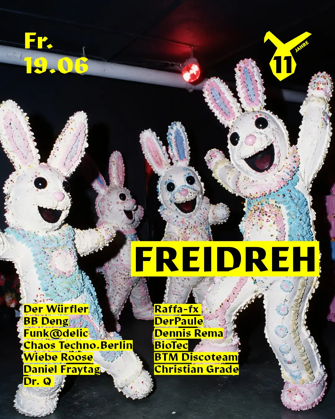 11 Years The White Rabbit Freidreh event poster