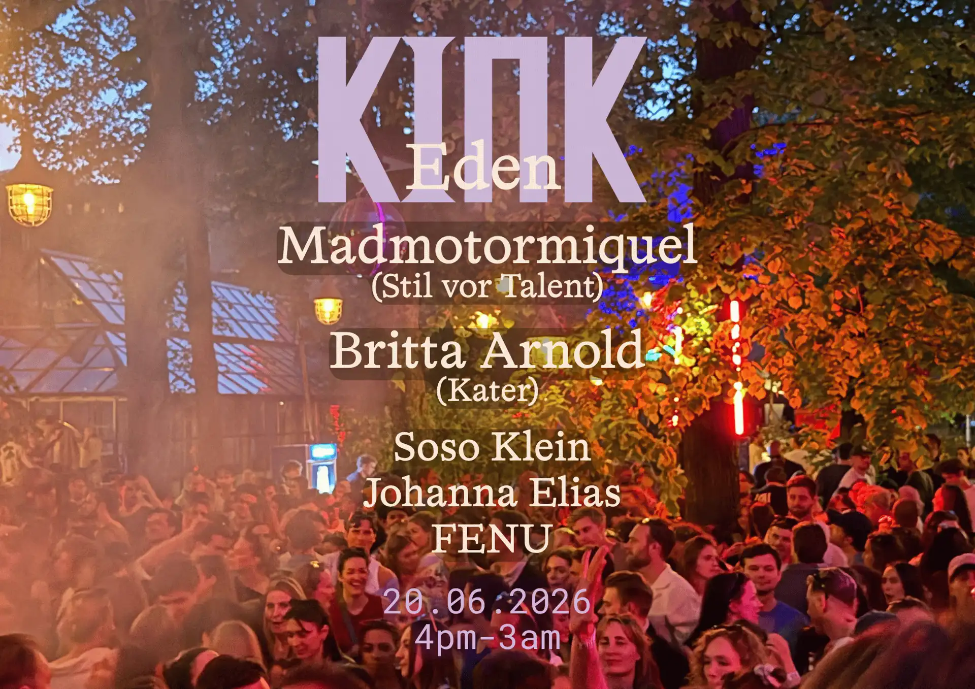 KINK Eden event poster